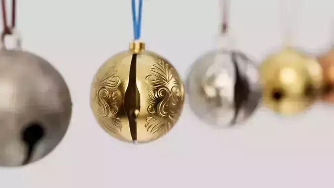 Christmas bell ball builder with 15 mesh 4 skin and 3 colors 3D model