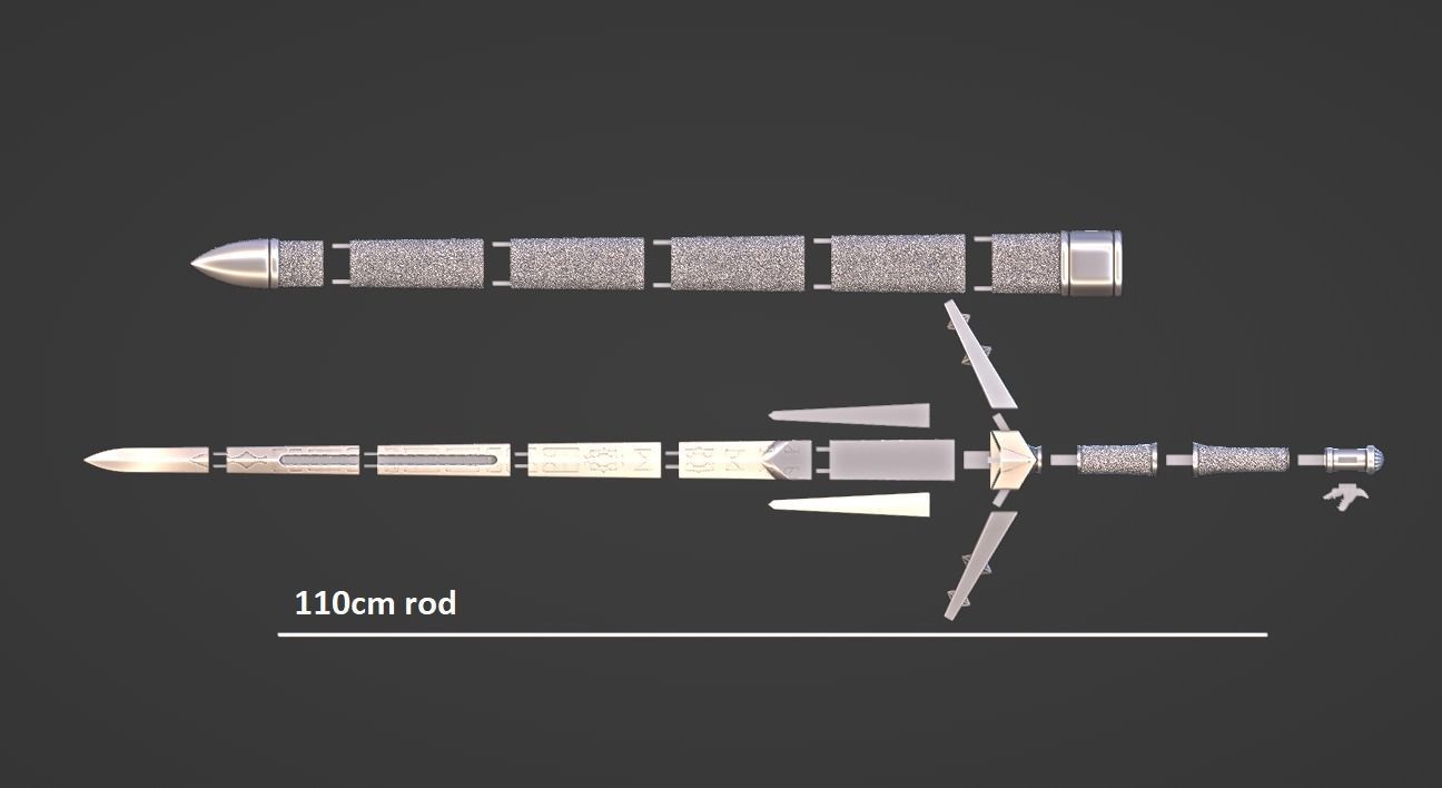 Aerondight - Witcher Silver Sword -Sliced Print Ready- Geralt  3D print model_3