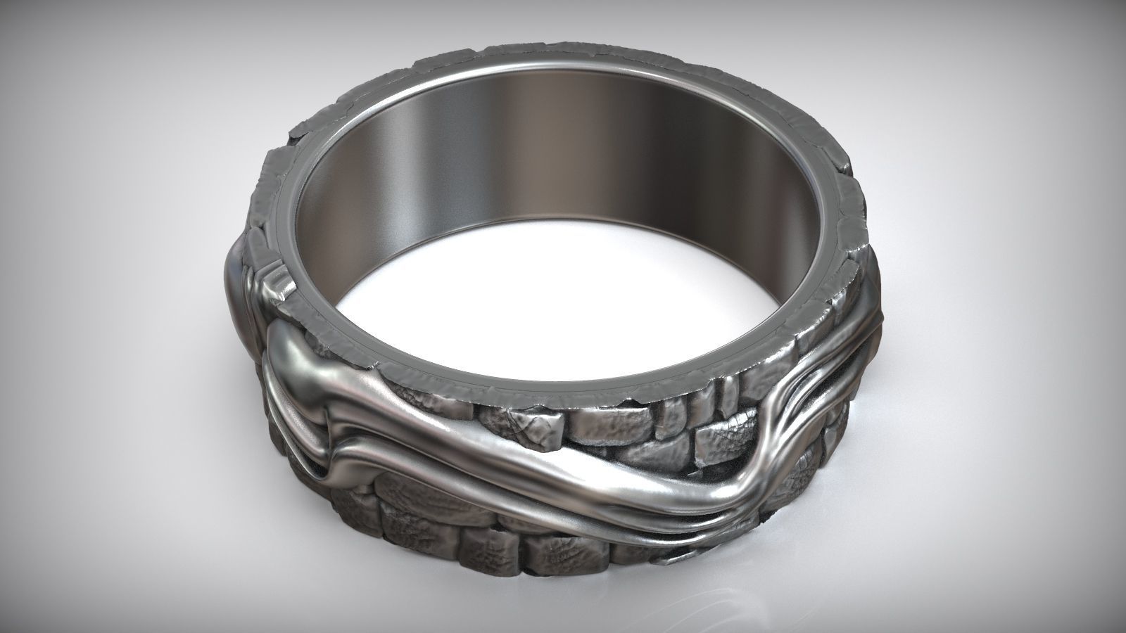 Hand Of God Ring Creation Of Adam 3D print model_7