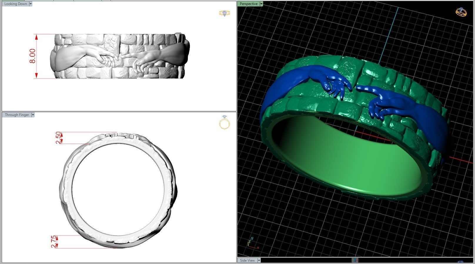 Hand Of God Ring Creation Of Adam 3D print model_8