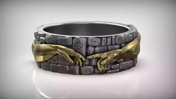 Hand Of God Ring Creation Of Adam 3D print model