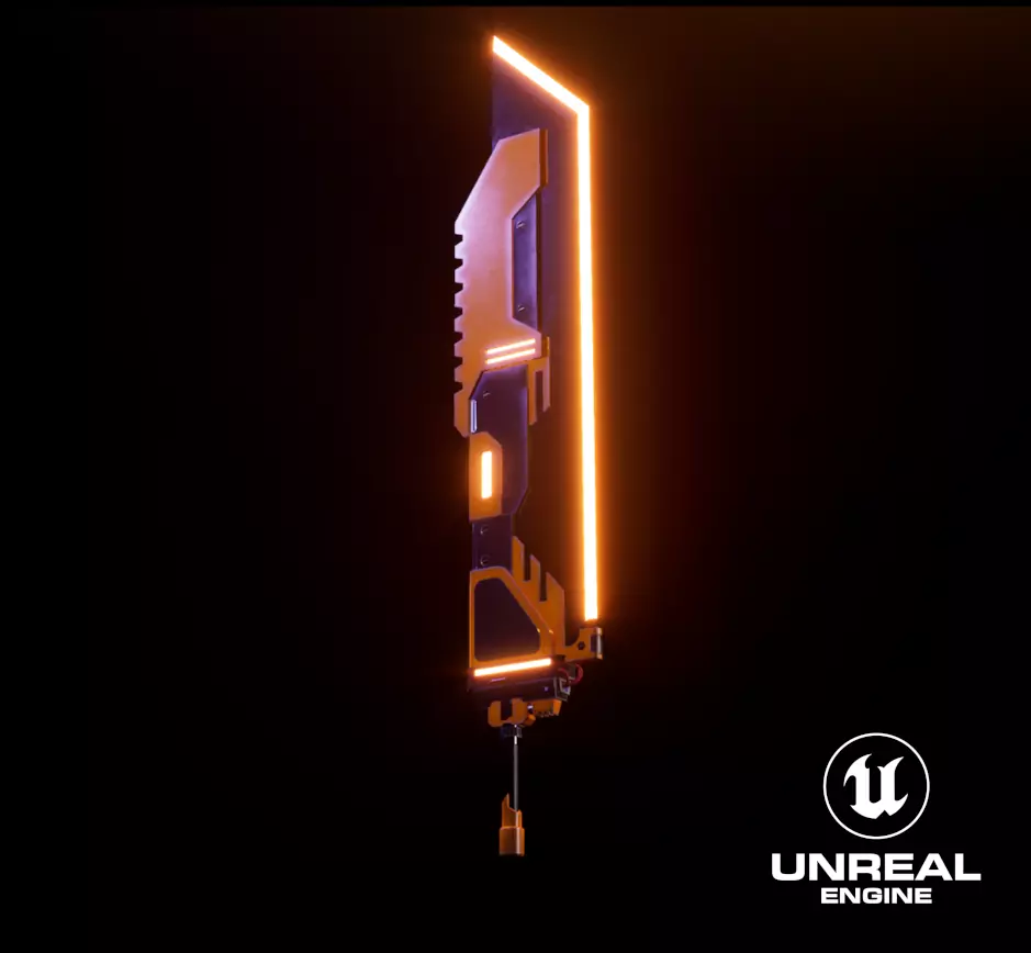 Sci-Fi Heavy Sword Low-poly 3D model