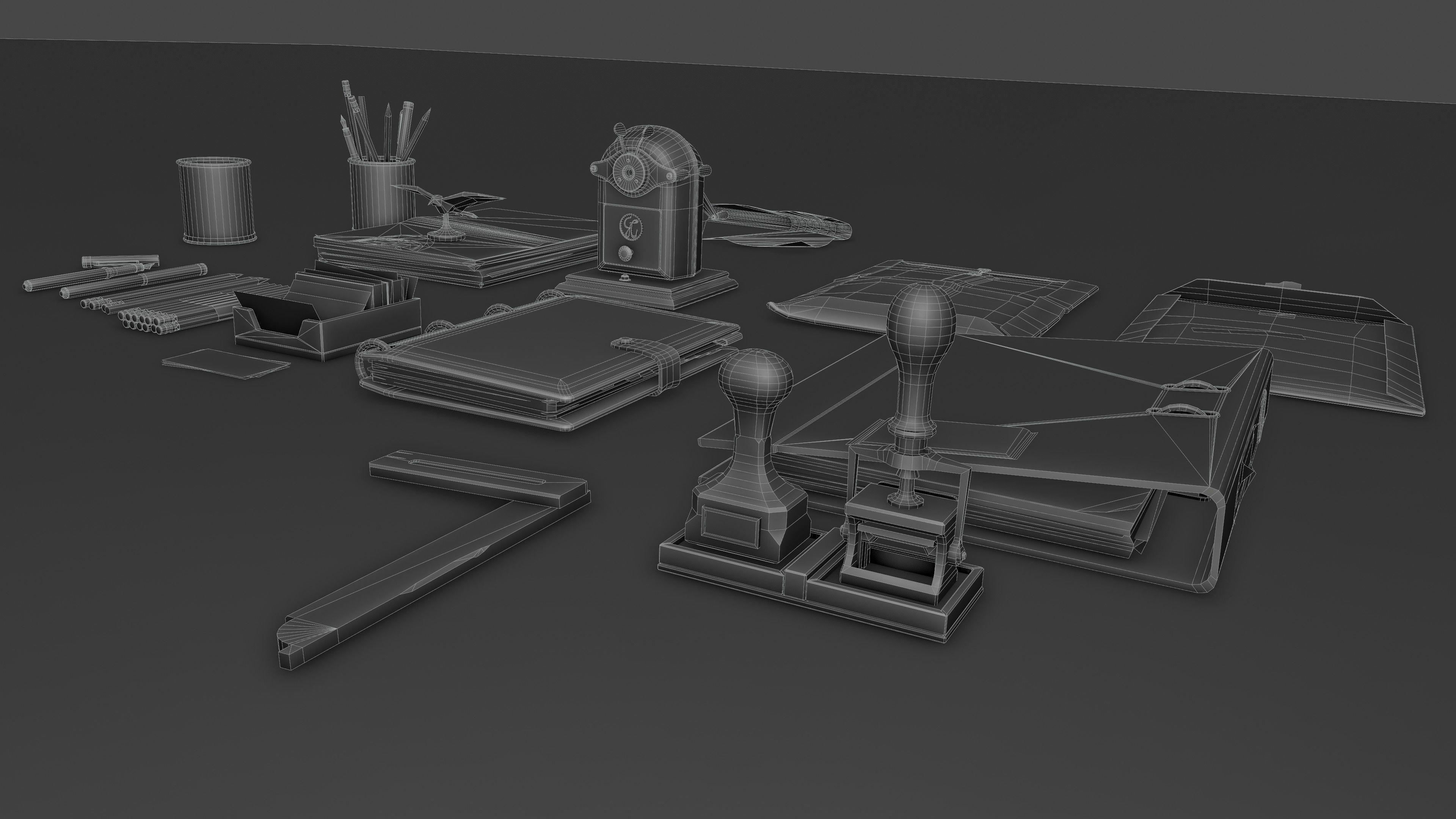Stationery office pack 2 Low-poly 3D model_32