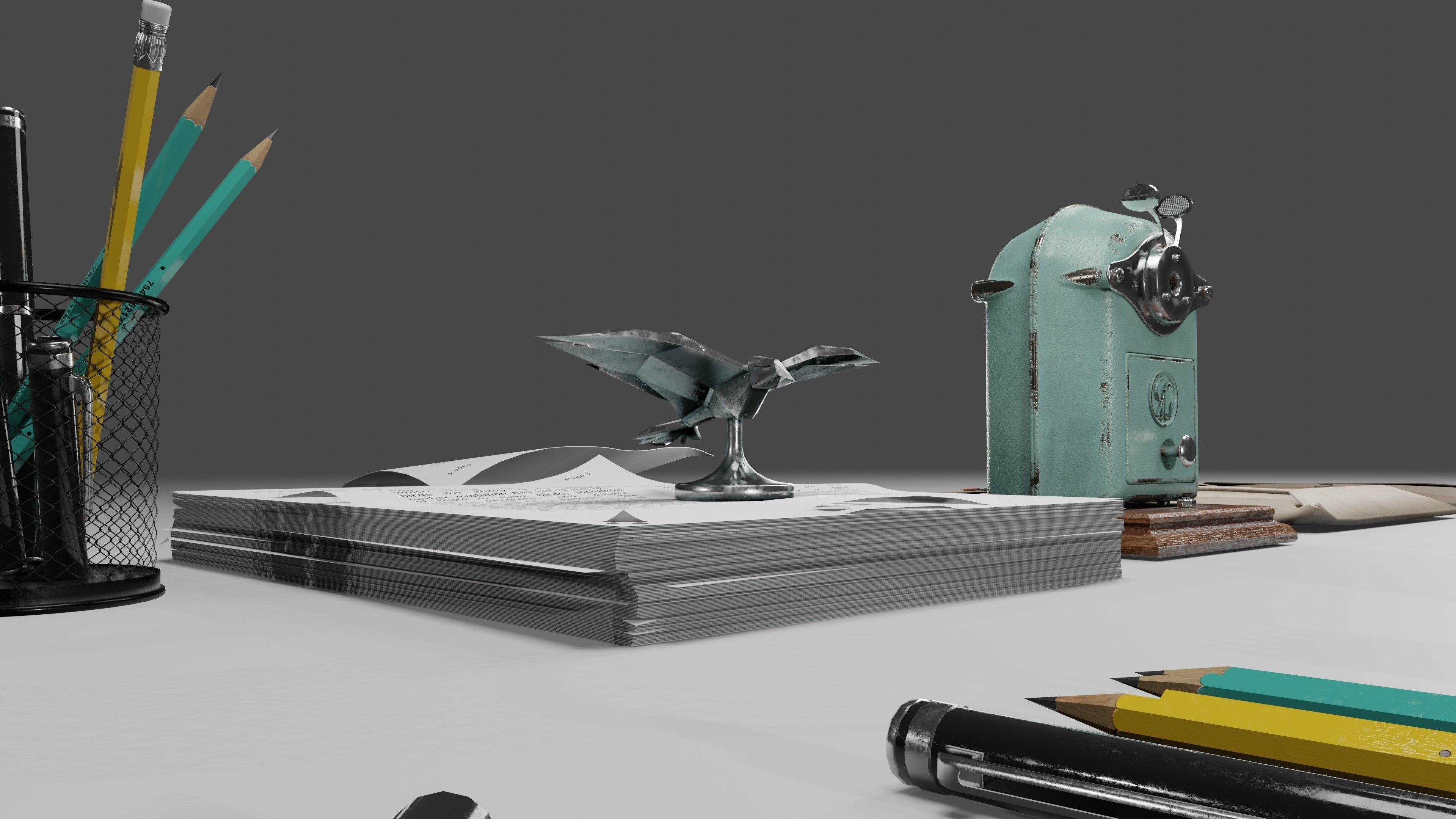 Stationery office pack 2 Low-poly 3D model_21