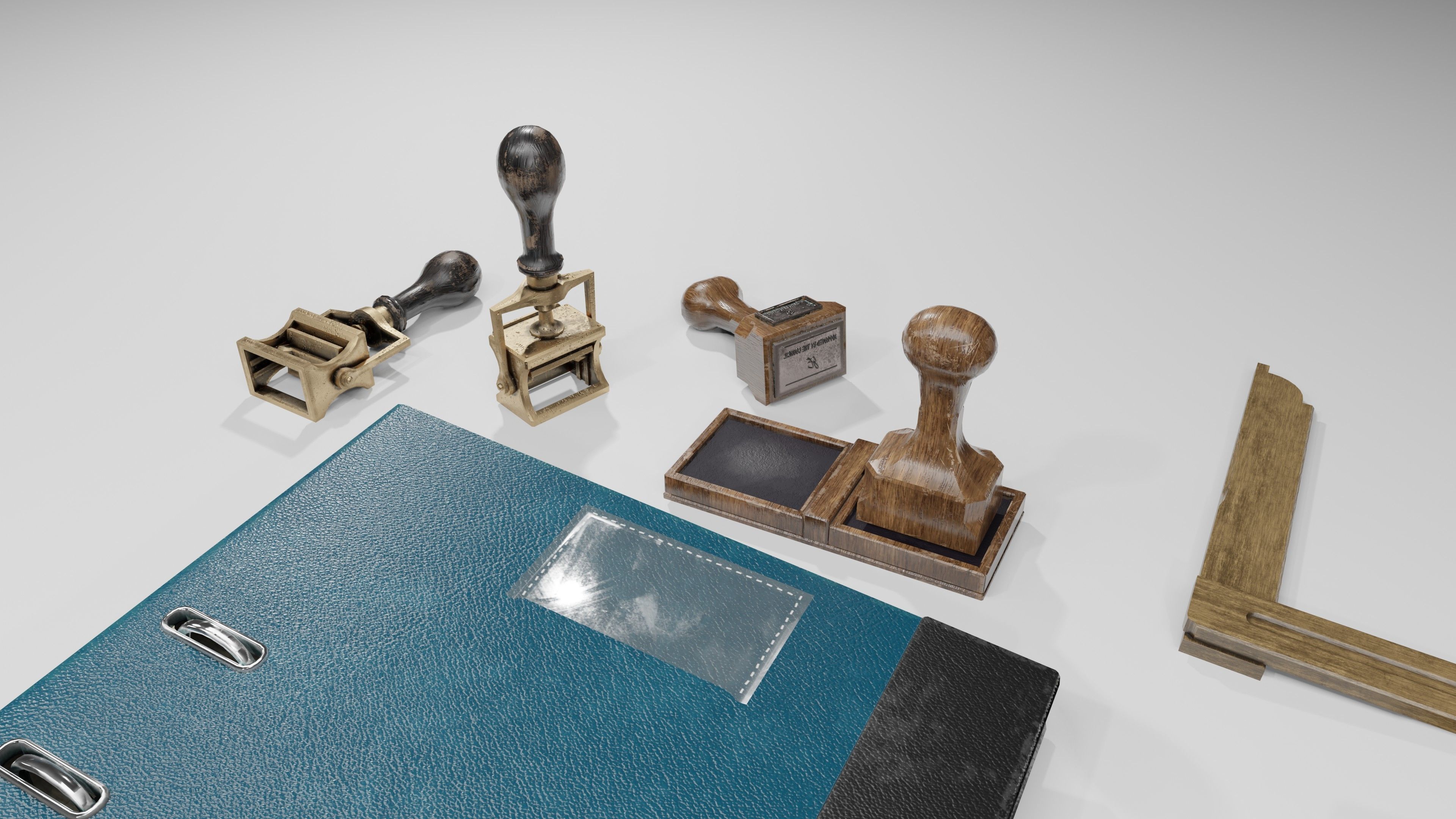 Stationery office pack 2 Low-poly 3D model_12