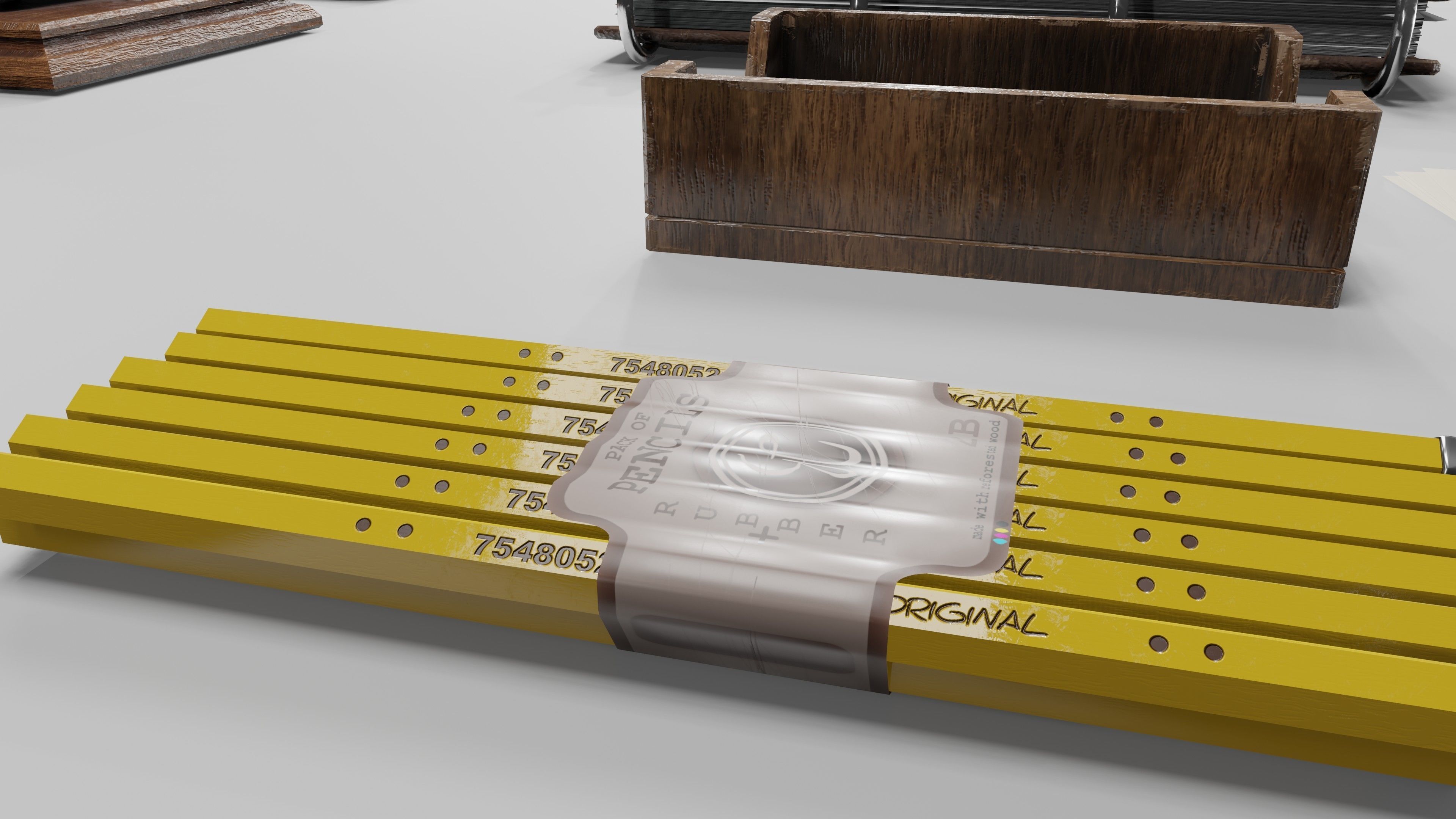 Stationery office pack 2 Low-poly 3D model_22