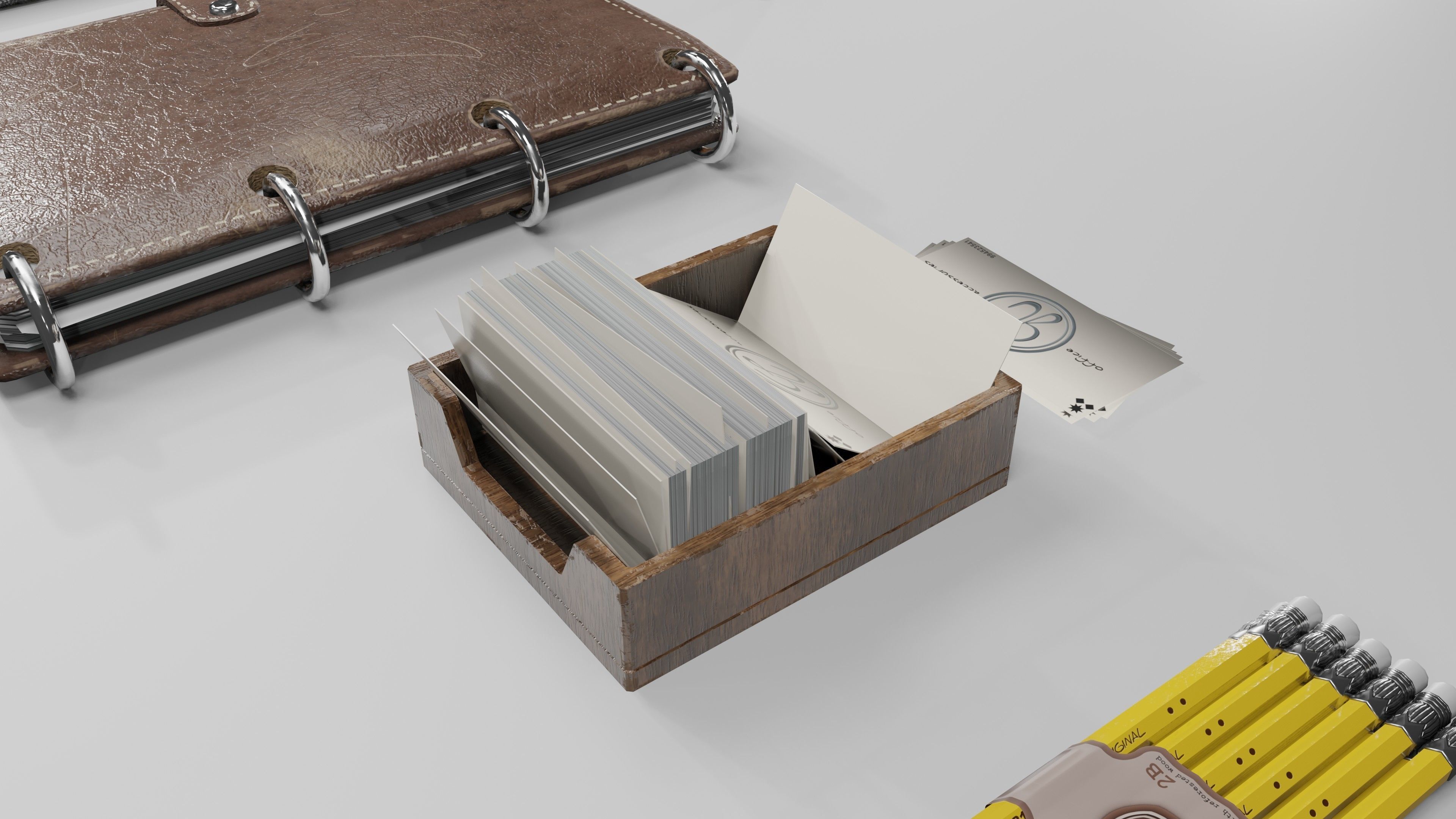 Stationery office pack 2 Low-poly 3D model_26