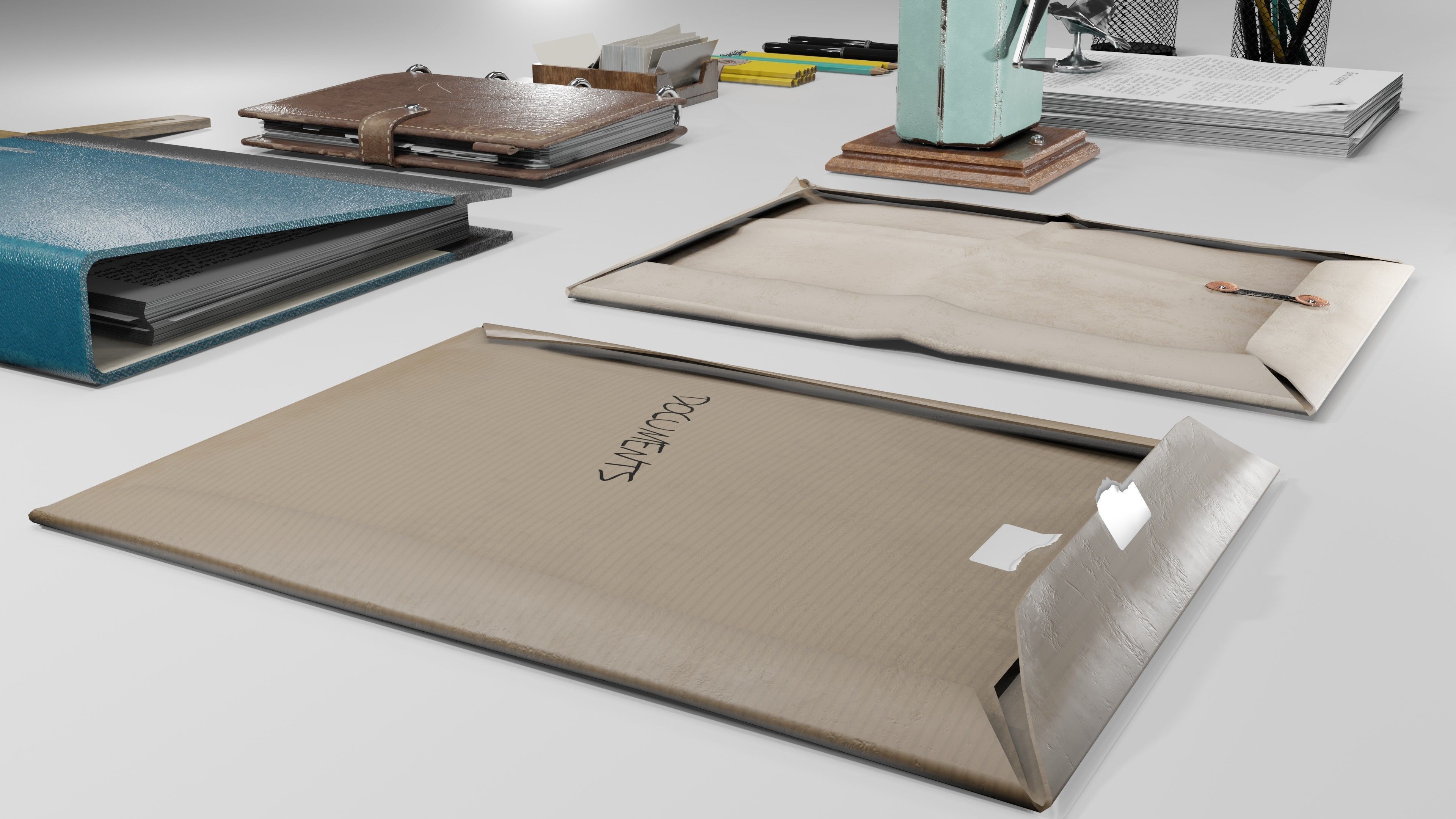 Stationery office pack 2 Low-poly 3D model_16