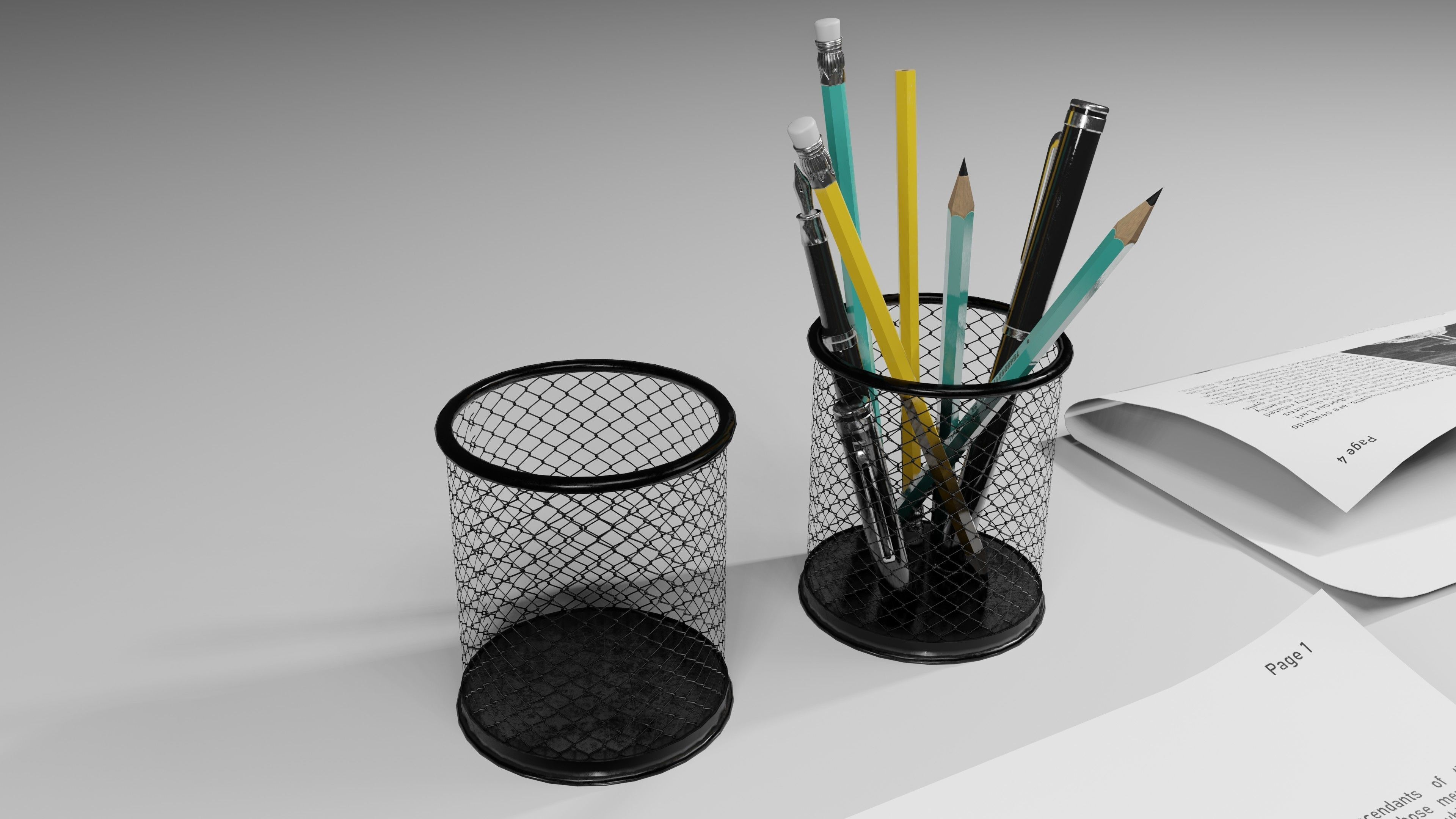 Stationery office pack 2 Low-poly 3D model_27