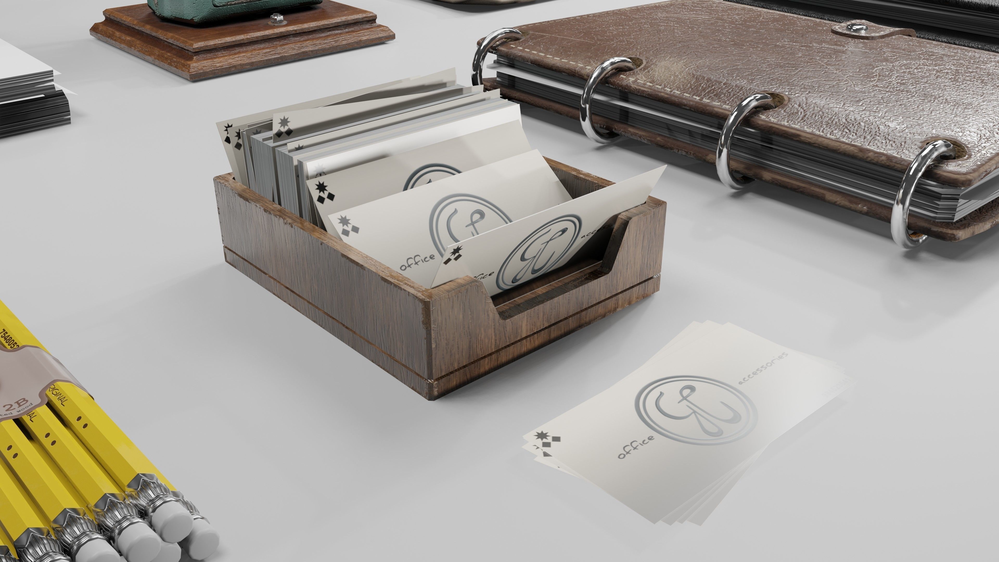 Stationery office pack 2 Low-poly 3D model_25