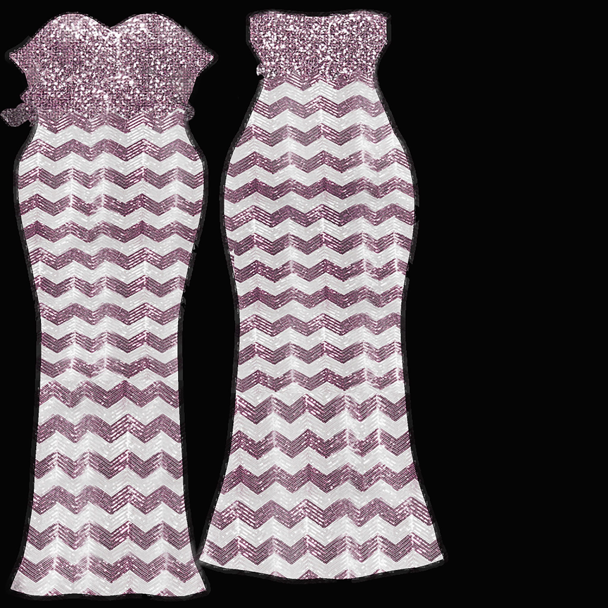 Strapless Sequin Dress Low-poly 3D model_7
