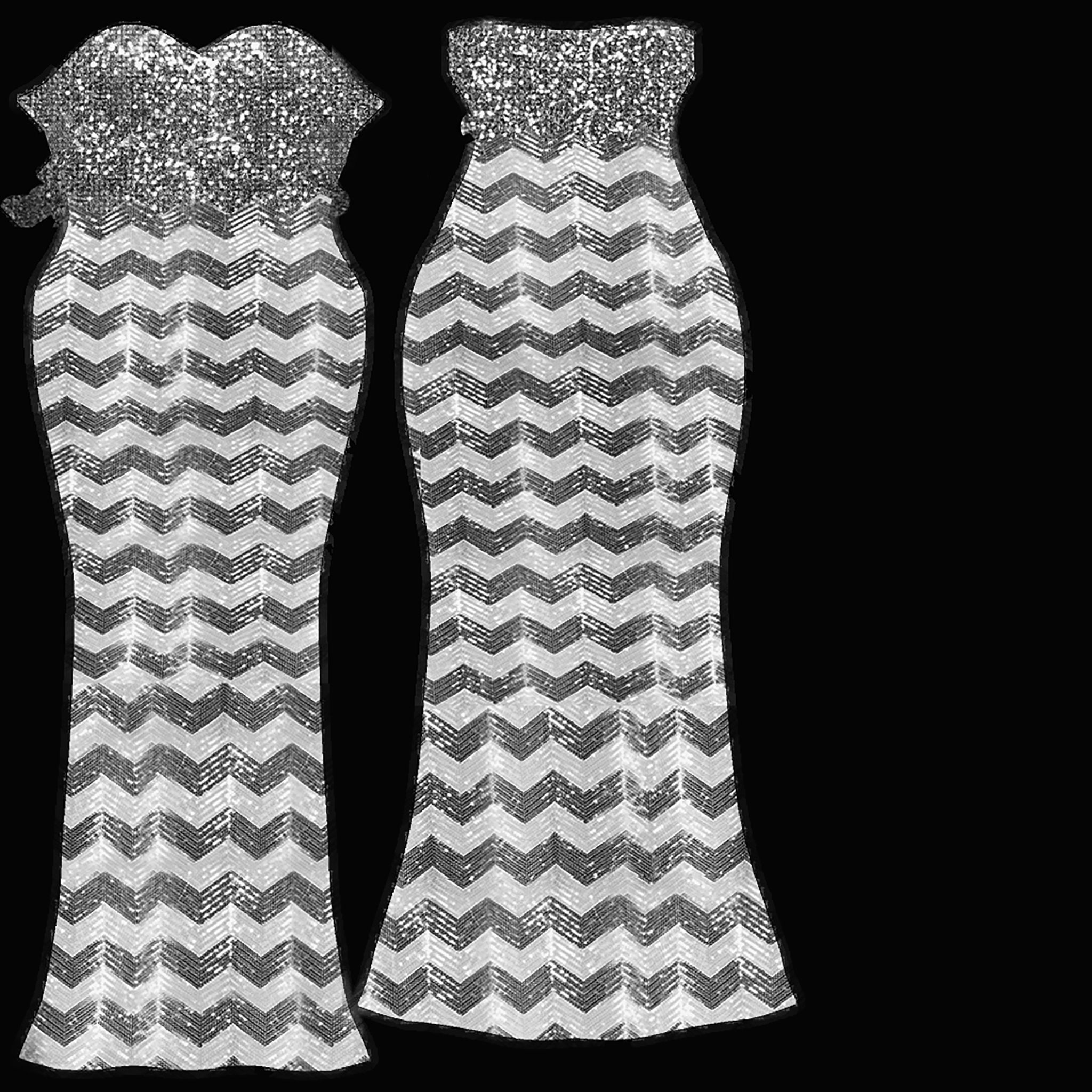 Strapless Sequin Dress Low-poly 3D model_6