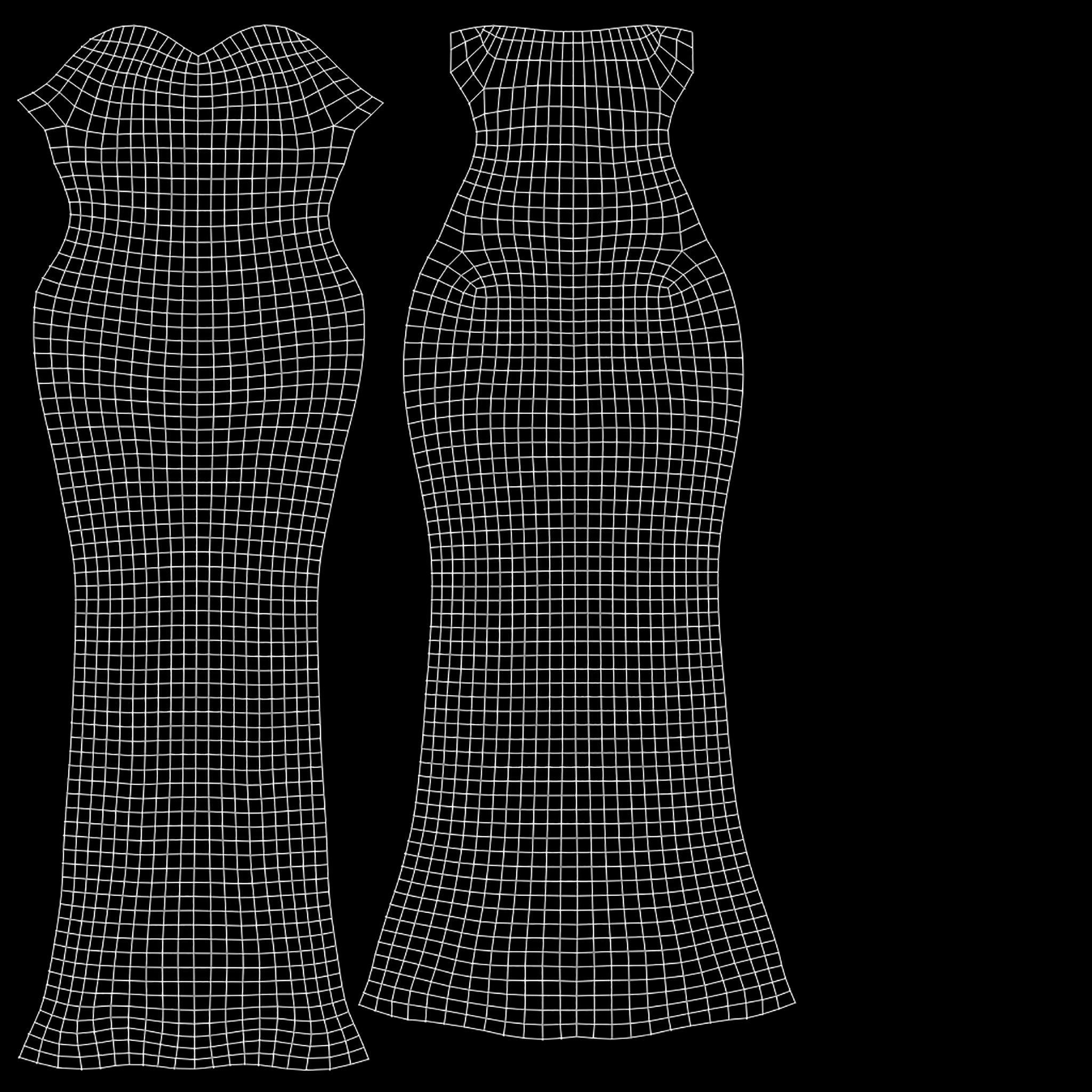 Strapless Sequin Dress Low-poly 3D model_8