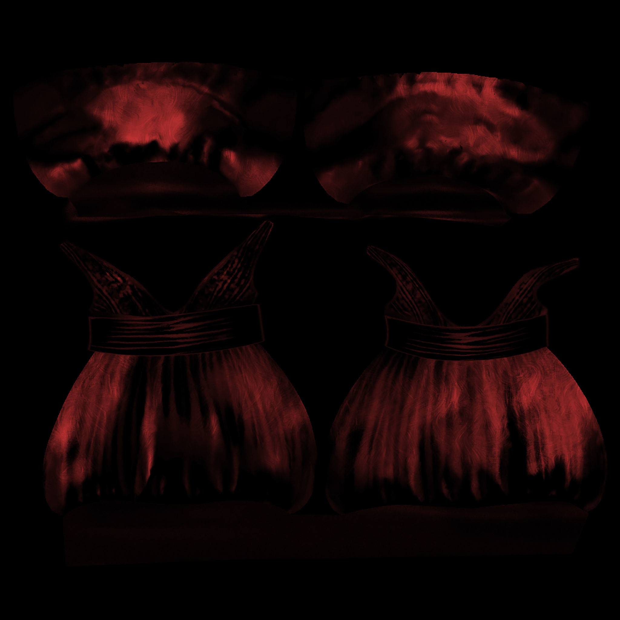 Puffy Dress V1 Low-poly 3D model_9