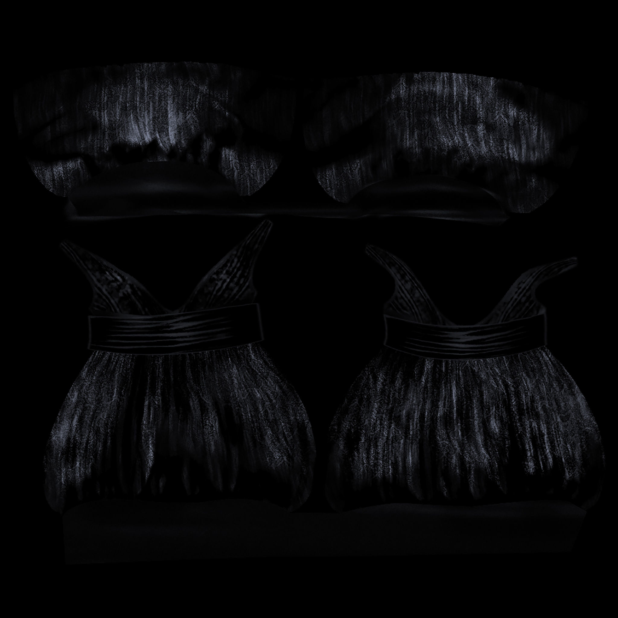 Puffy Dress V1 Low-poly 3D model_8