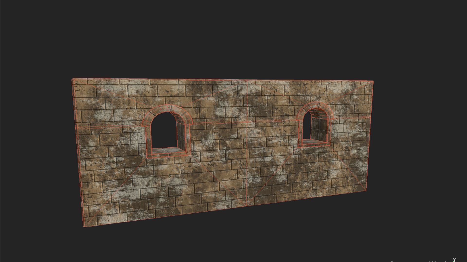 Wall stone arches destroyed PBR low-poly 3D model Low-poly 3D model_9