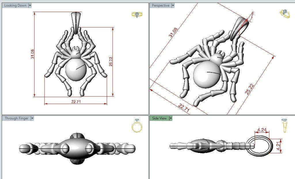 Spider pendant 3D print model_2