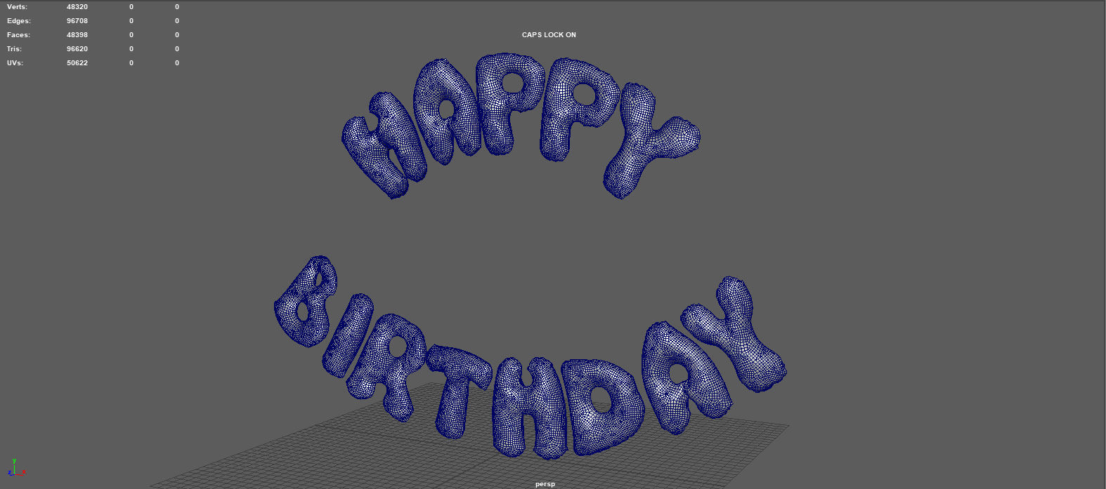 HAPPY BIRTHDAY COLOR BALLOONS Low-poly 3D model_11
