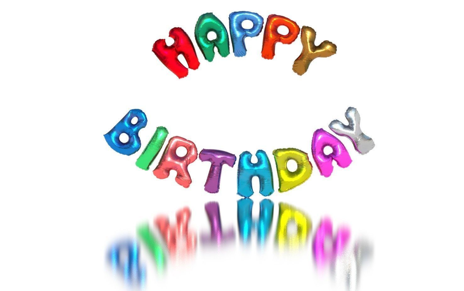 HAPPY BIRTHDAY COLOR BALLOONS Low-poly 3D model_1