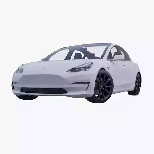 Tesla Model 3 low ply Low-poly 3D model