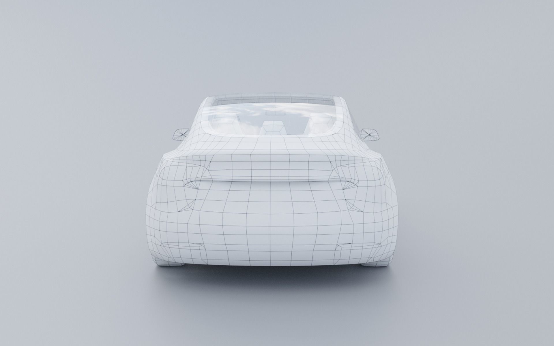 Tesla Model 3 low ply Low-poly 3D model_11