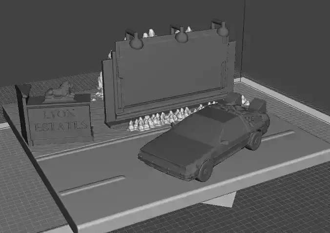 small diorama back to the future 1-diorama volver al futuro 1 