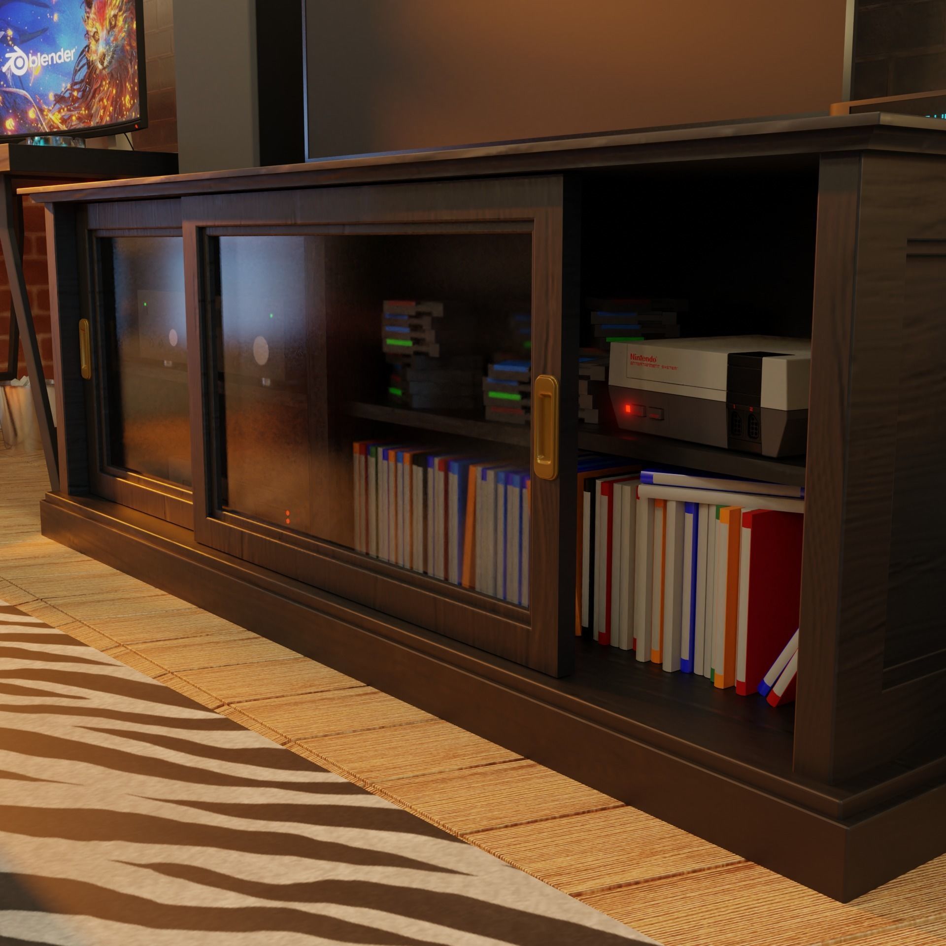 Low Poly Living Room Set Low-poly 3D model_5