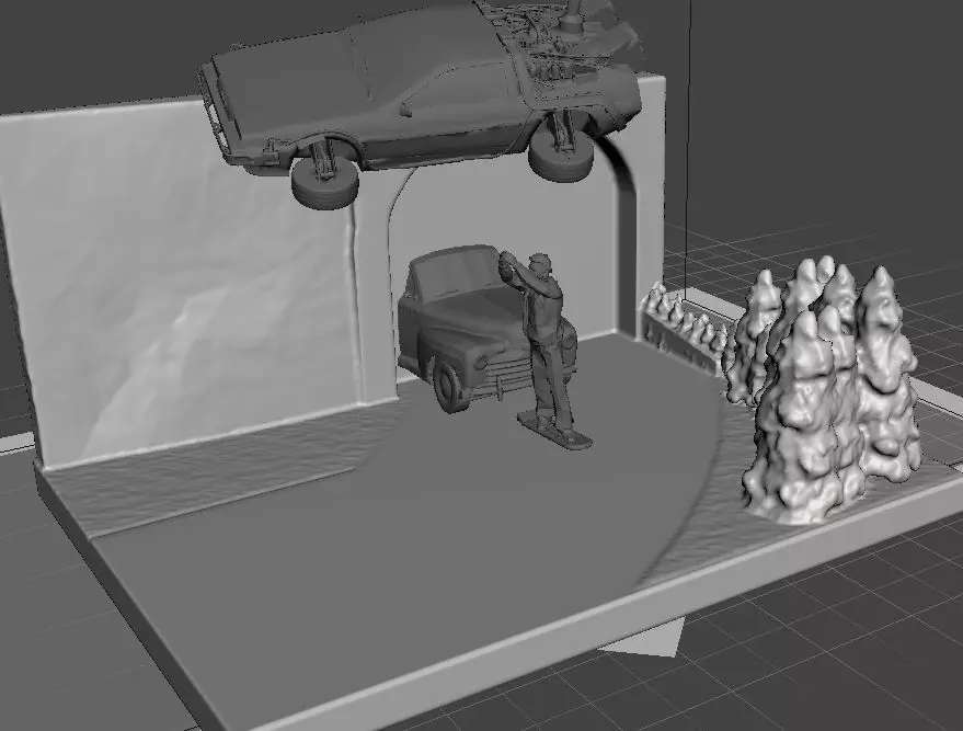 small diorama back to the future 2-diorama volver al futuro 2 3D print model