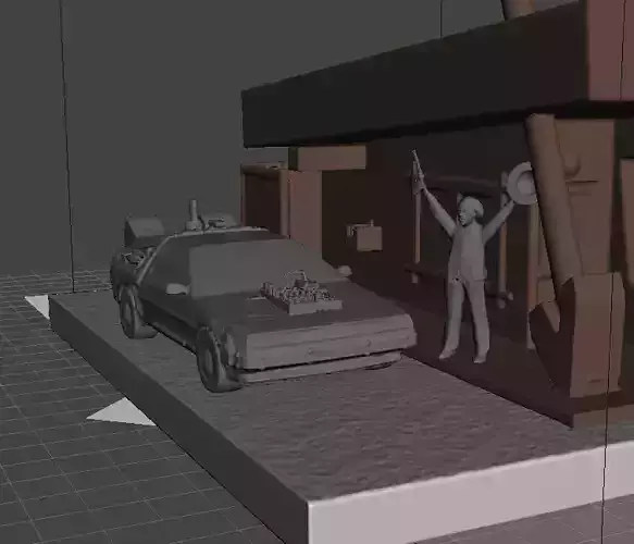 small diorama back to the future 3- diorama volver al futuro 3