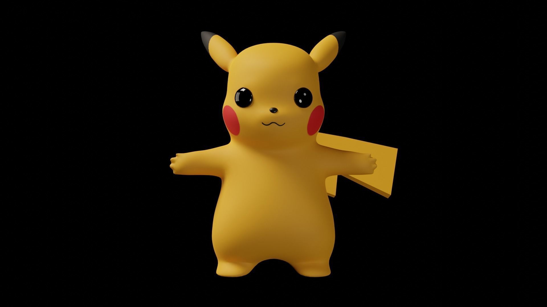 Pikachu 3D model Rigged Low-poly 3D model_2