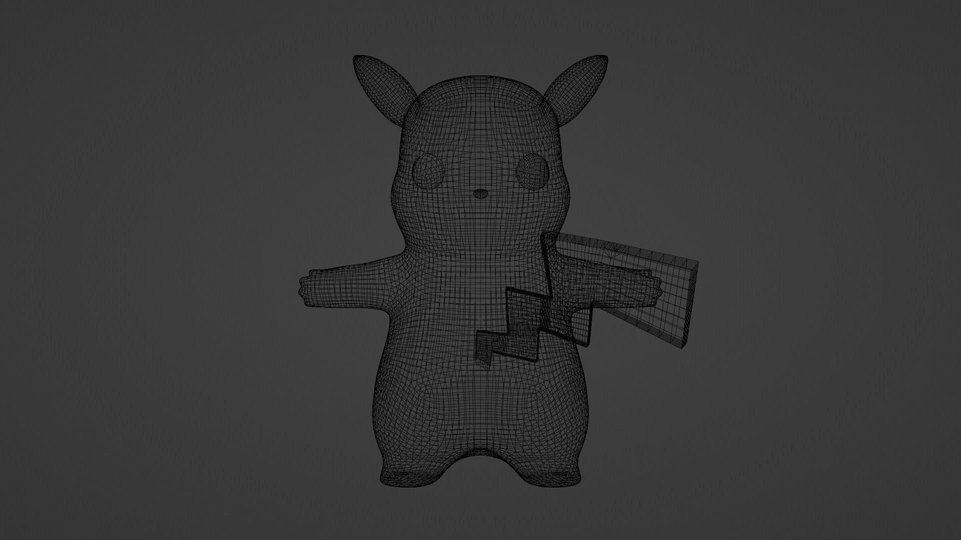 Pikachu 3D model Rigged Low-poly 3D model_5