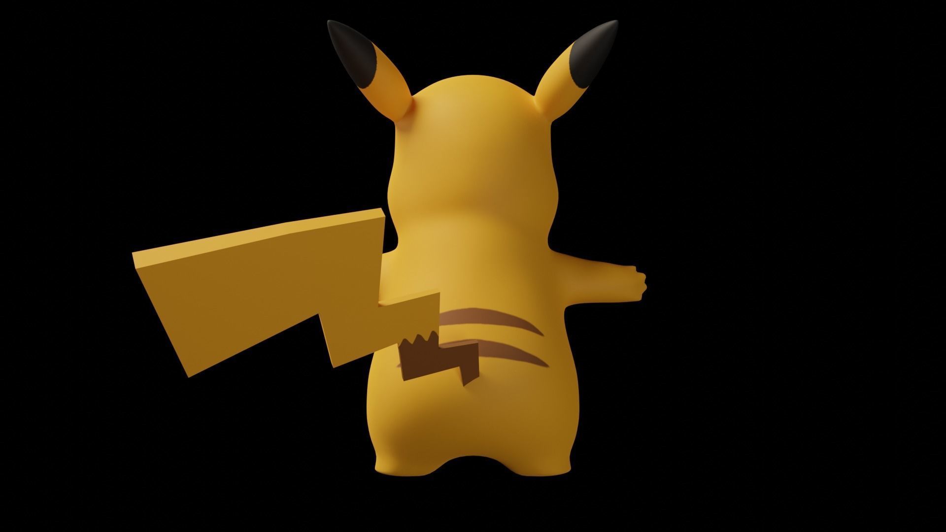 Pikachu 3D model Rigged Low-poly 3D model_3