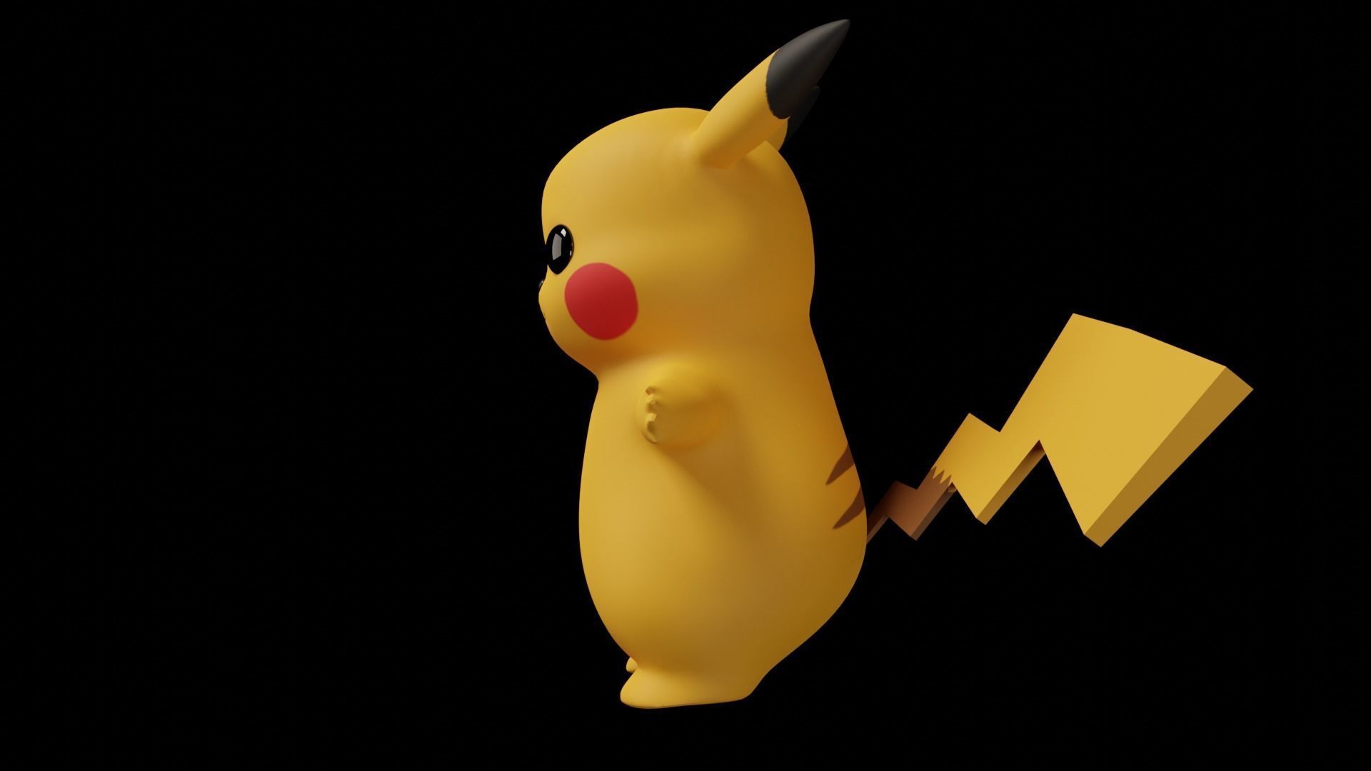 Pikachu 3D model Rigged Low-poly 3D model_4