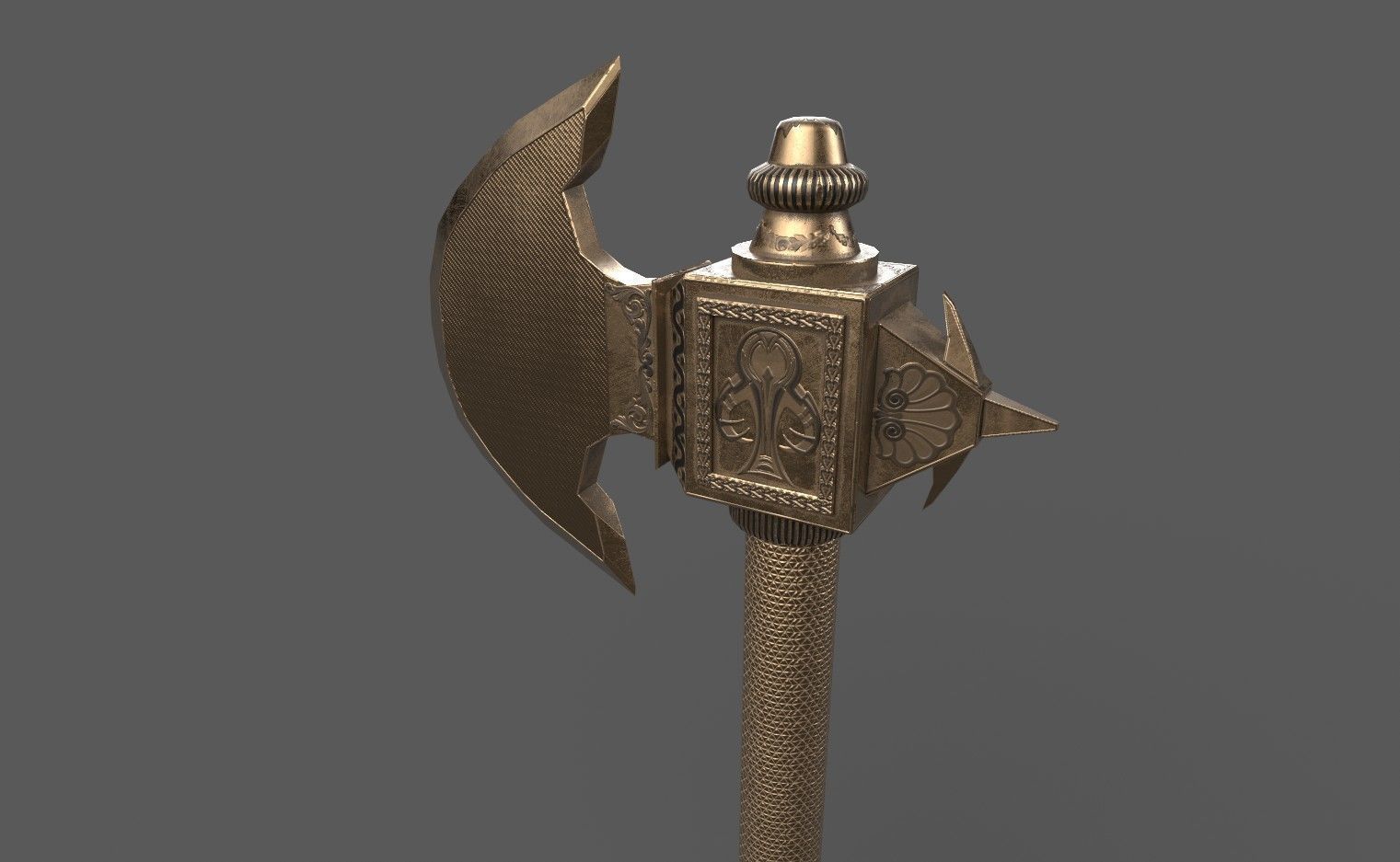 Stylized Axe Weapon PBR low-poly game ready 3D Model Collection_3
