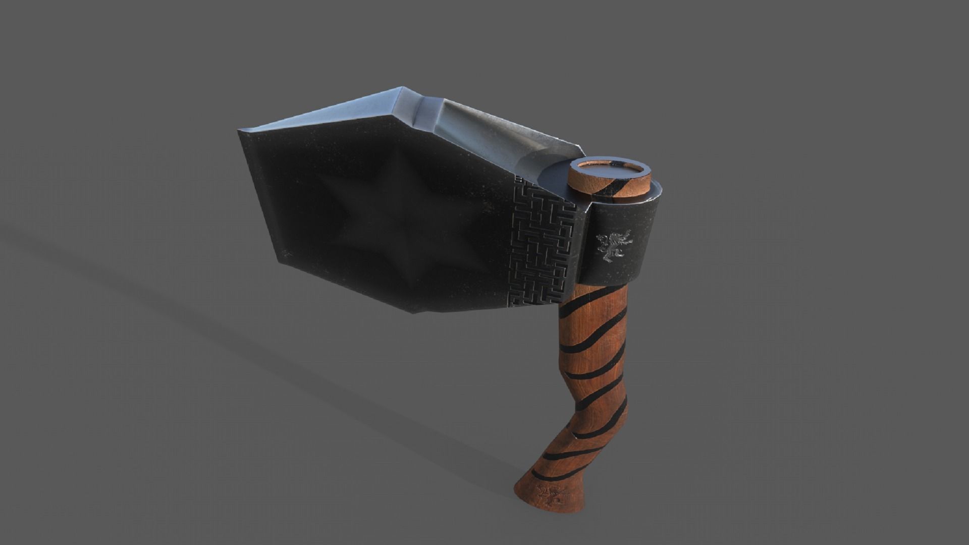 Stylized Axe Weapon PBR low-poly game ready 3D Model Collection_9