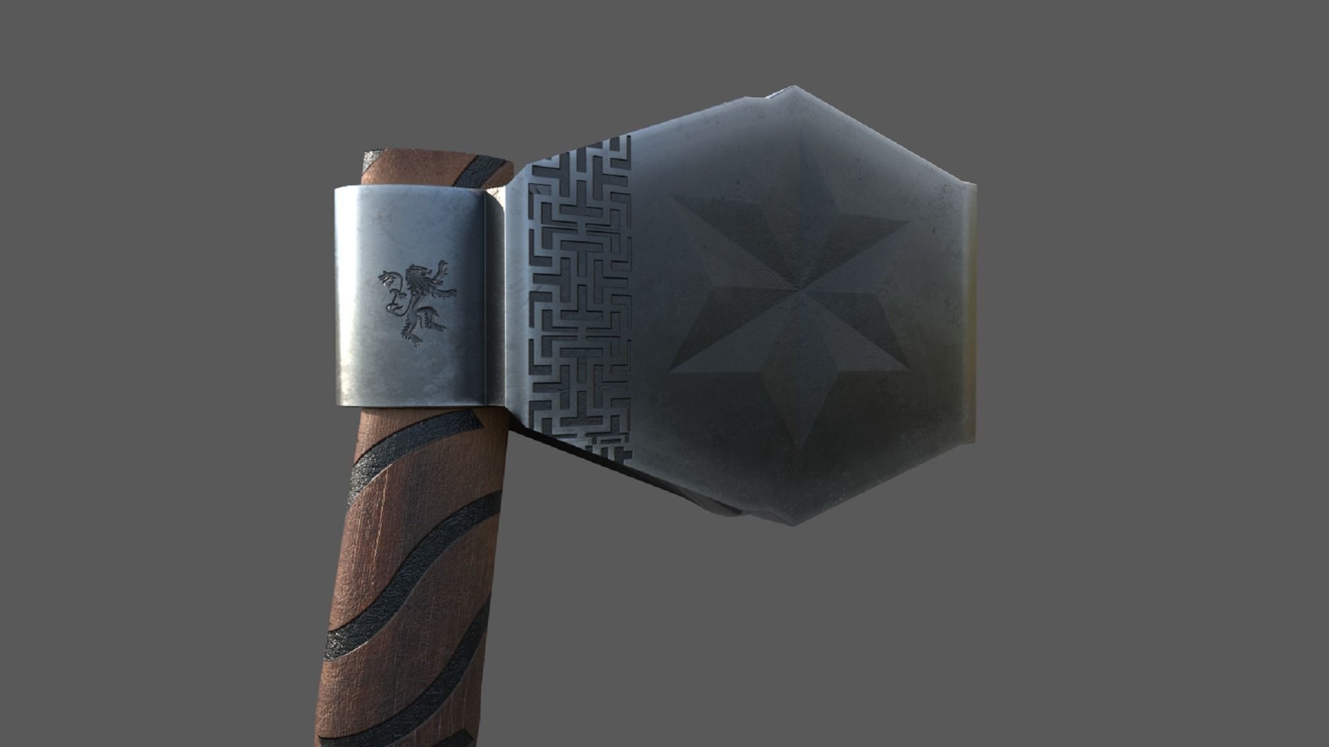 Stylized Axe Weapon PBR low-poly game ready 3D Model Collection_8