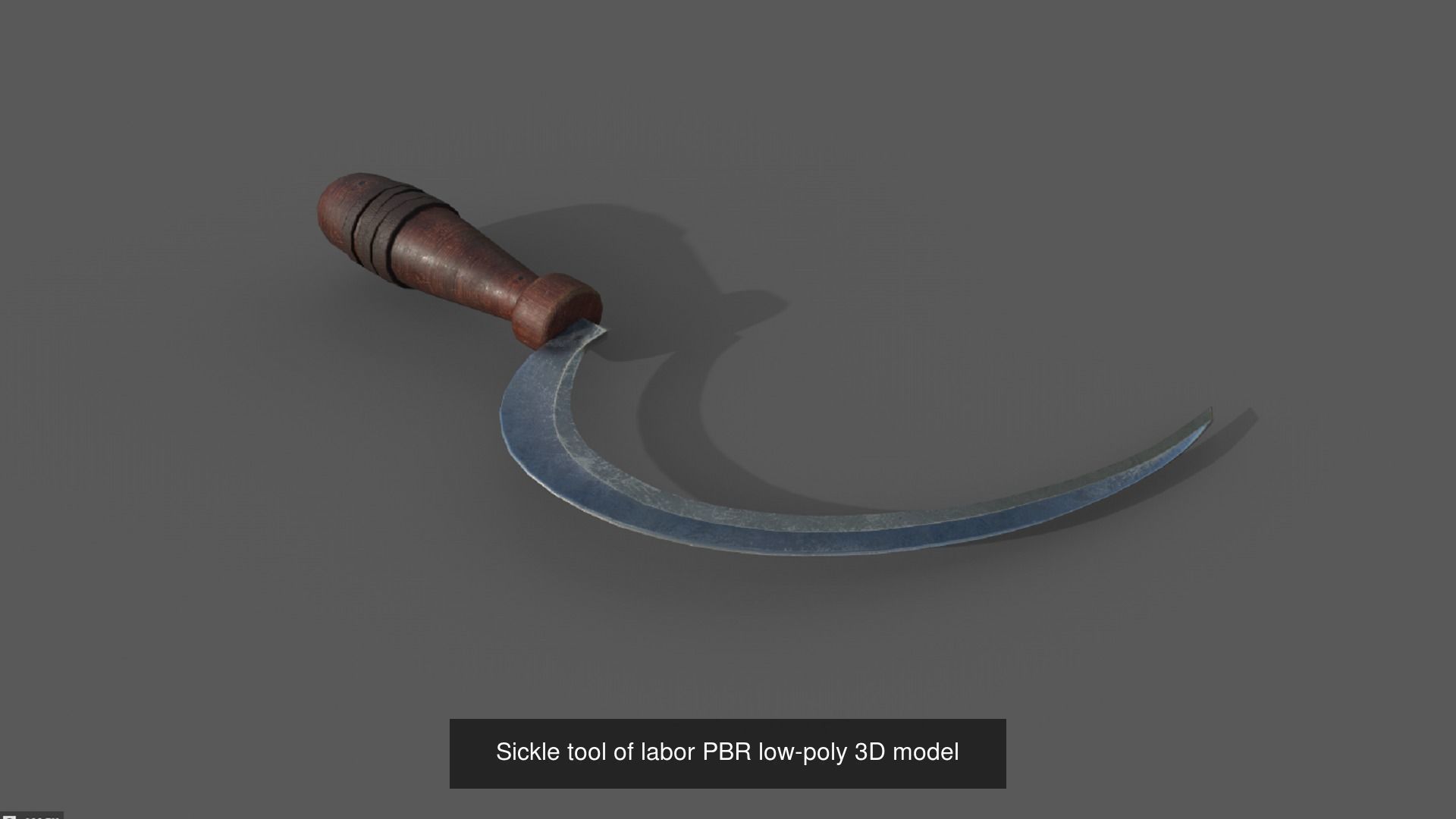 tool PBR low-poly 3D model knife with wooden handle 3D Model Collection_3