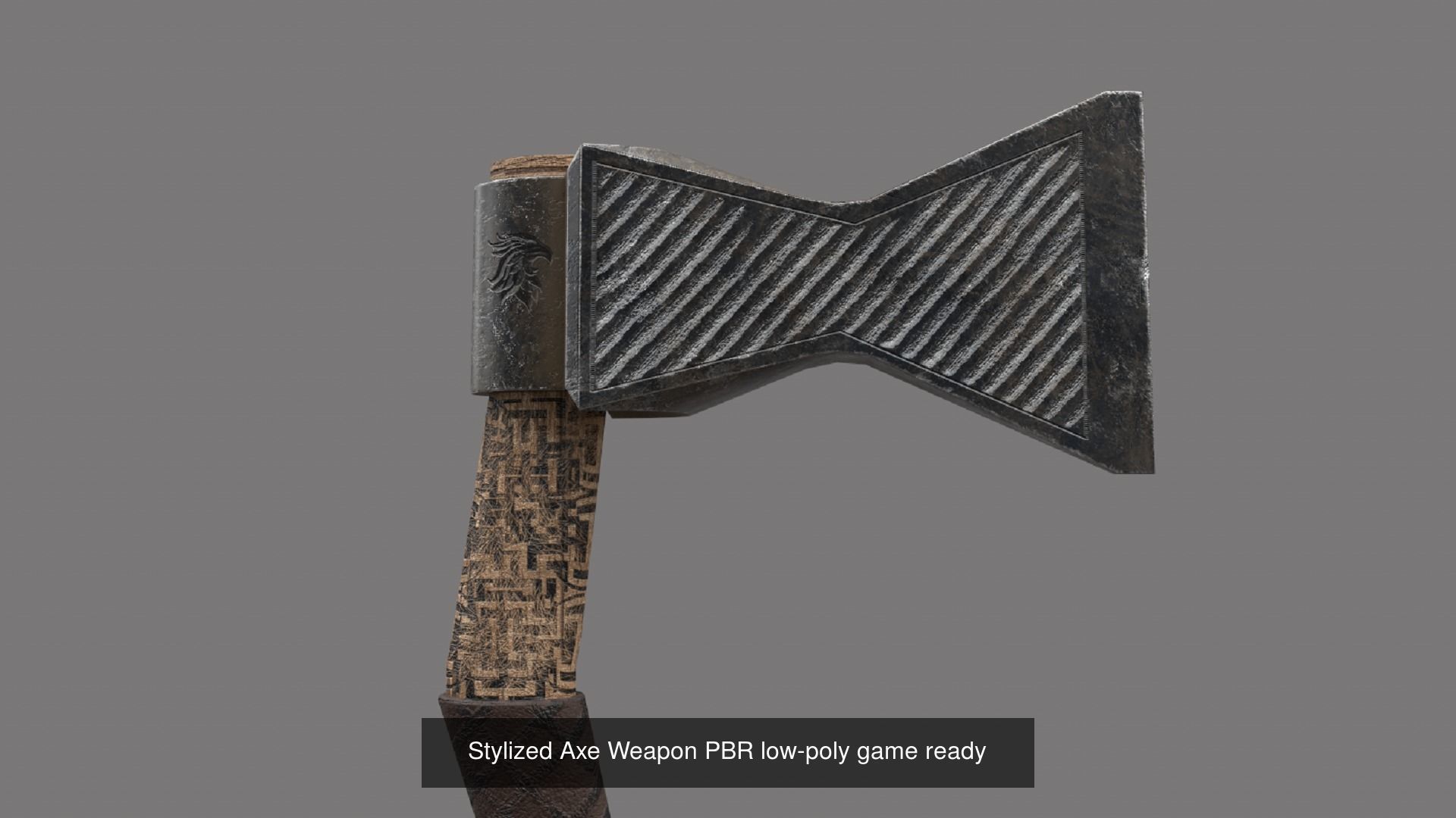 tool PBR low-poly 3D model knife with wooden handle 3D Model Collection_1