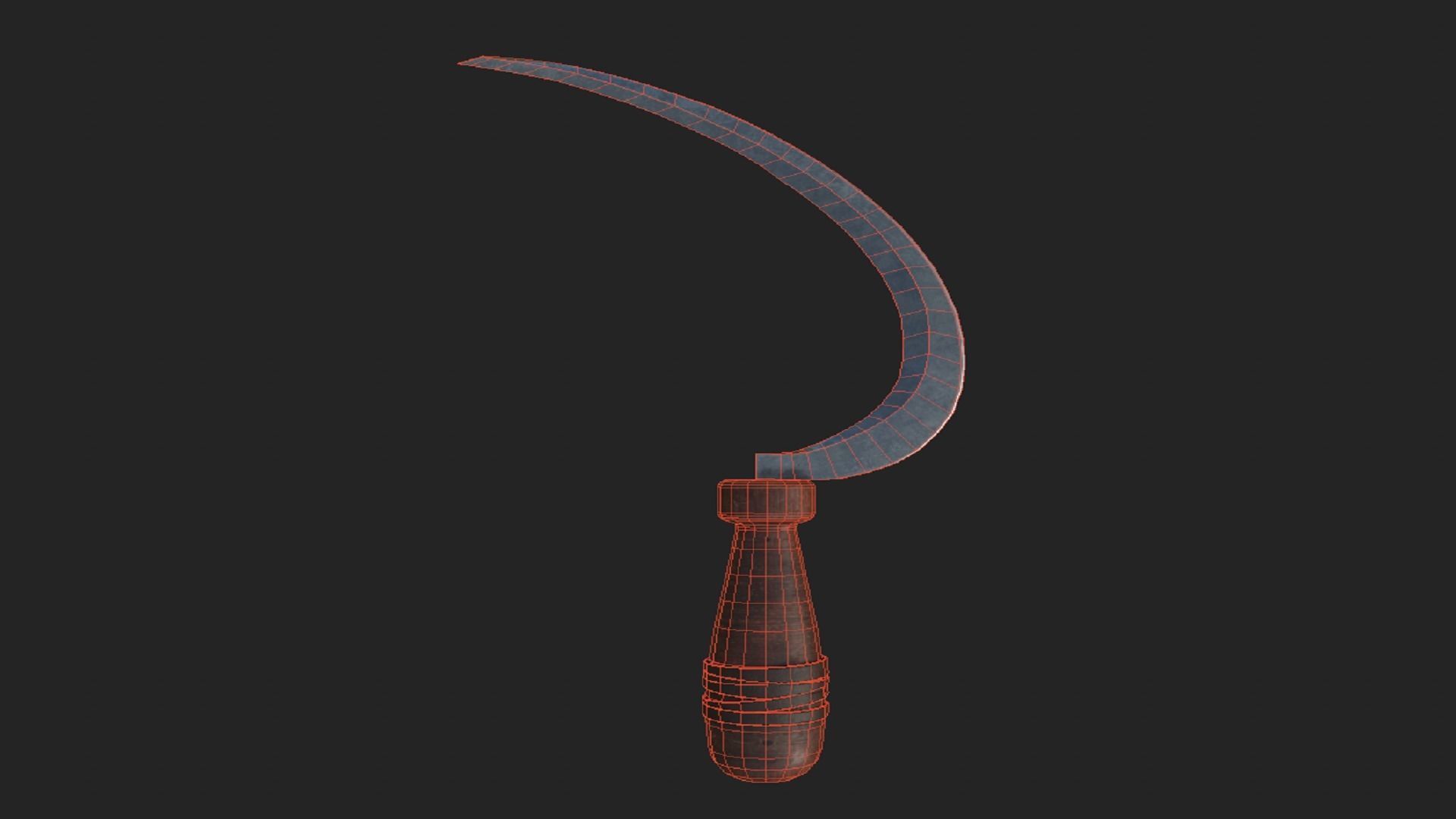 tool PBR low-poly 3D model knife with wooden handle 3D Model Collection_7