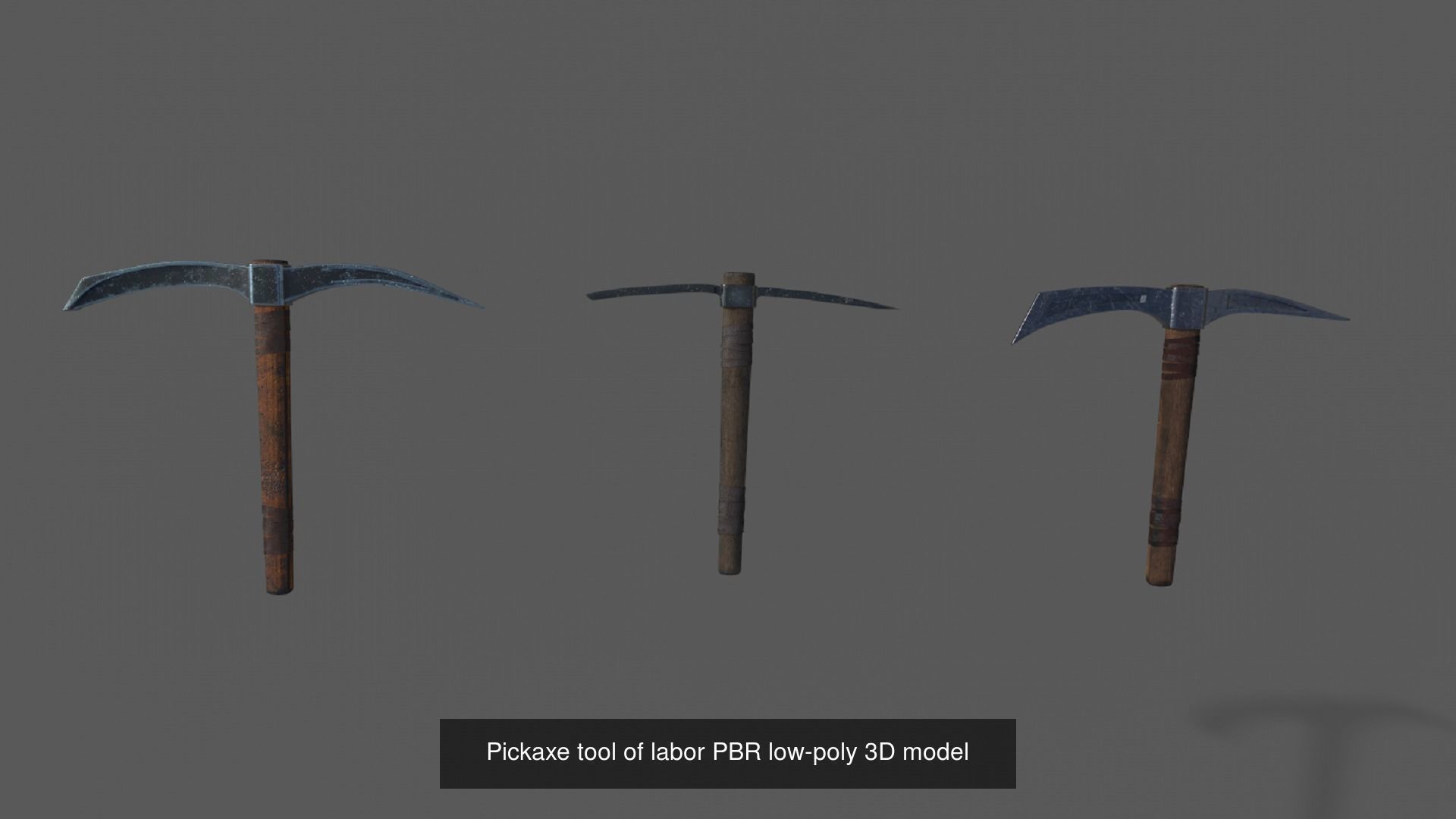 tool PBR low-poly 3D model knife with wooden handle 3D Model Collection_2