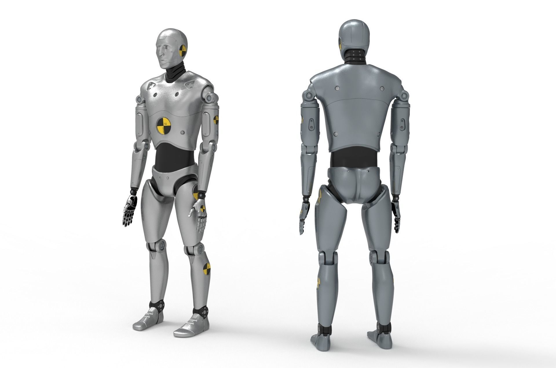Crash Test Dummy Robot Android 2022 vs hand 3D model_19