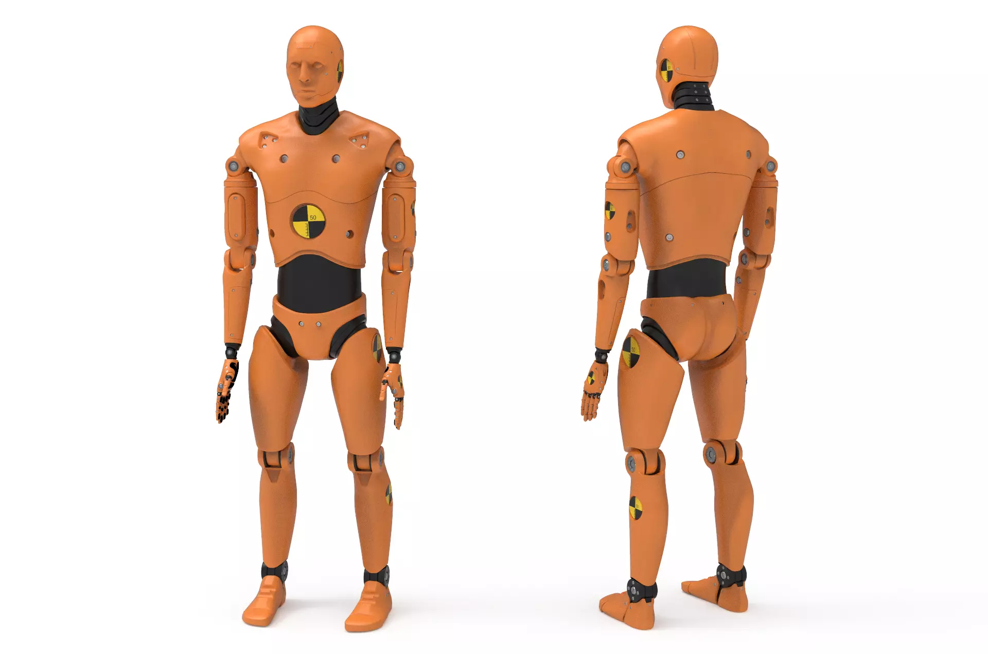 Crash Test Dummy Robot Android 2022 vs hand 3D model_0
