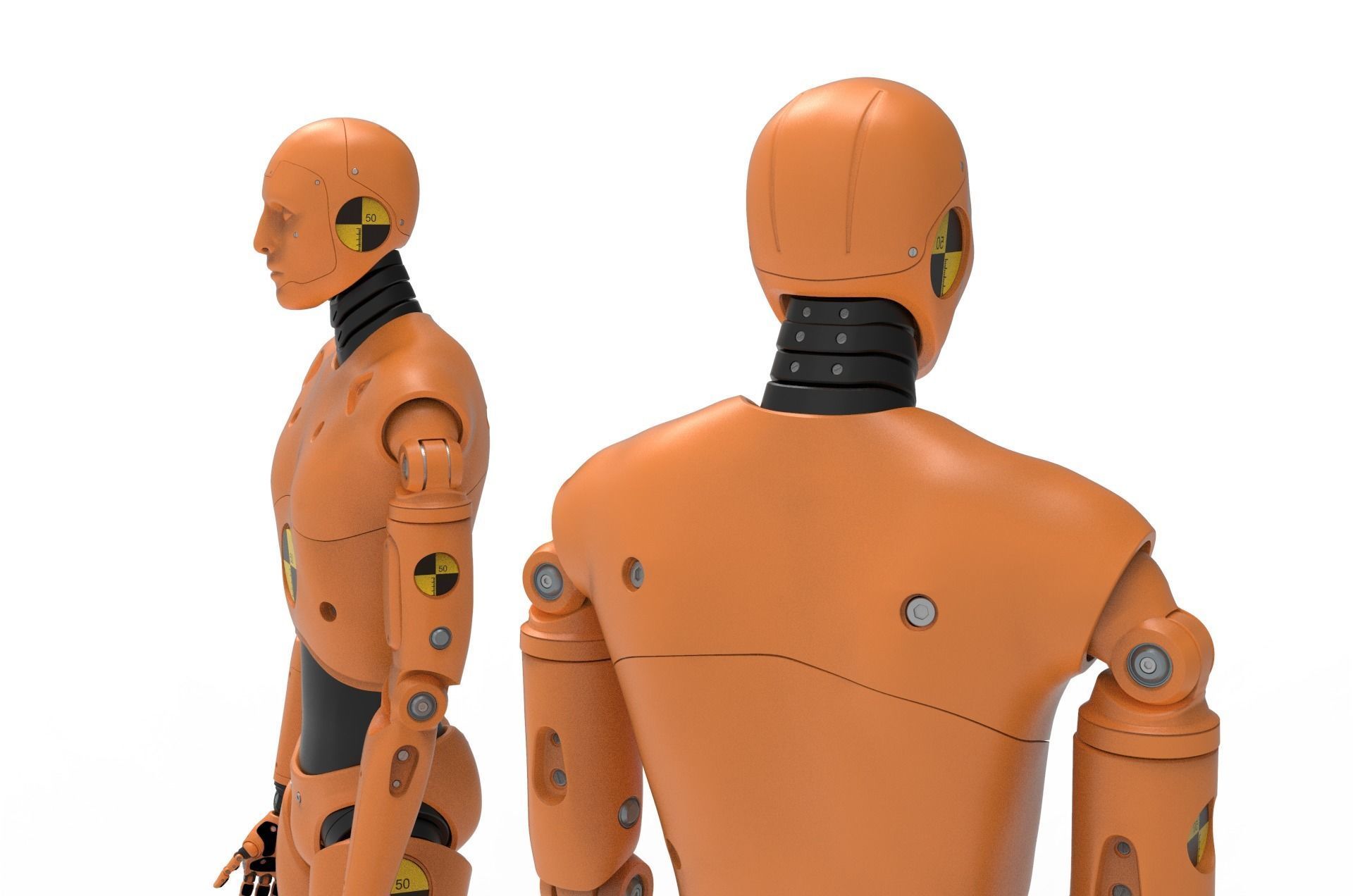 Crash Test Dummy Robot Android 2022 vs hand 3D model_3