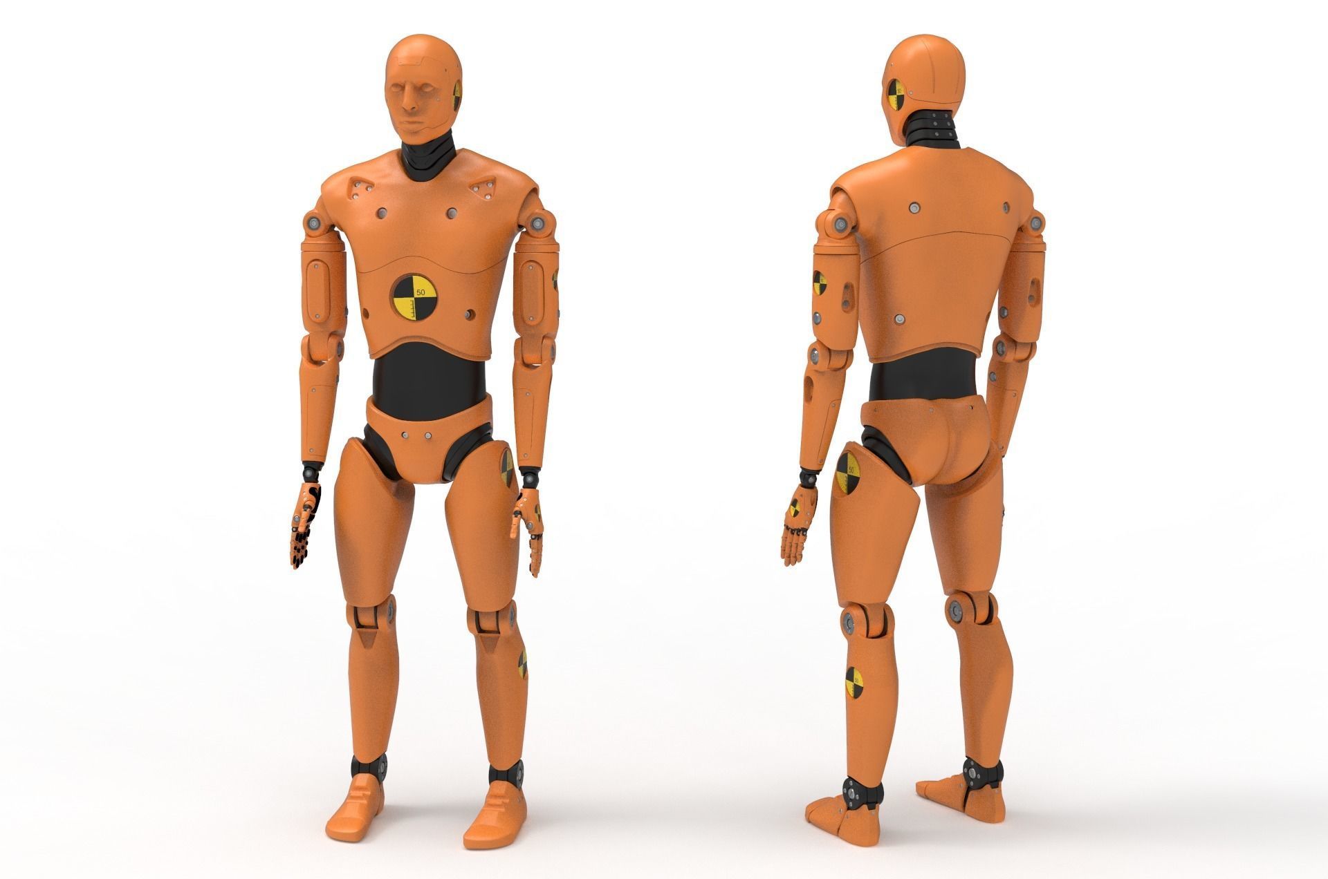 Crash Test Dummy Robot Android 2022 vs hand 3D model_24