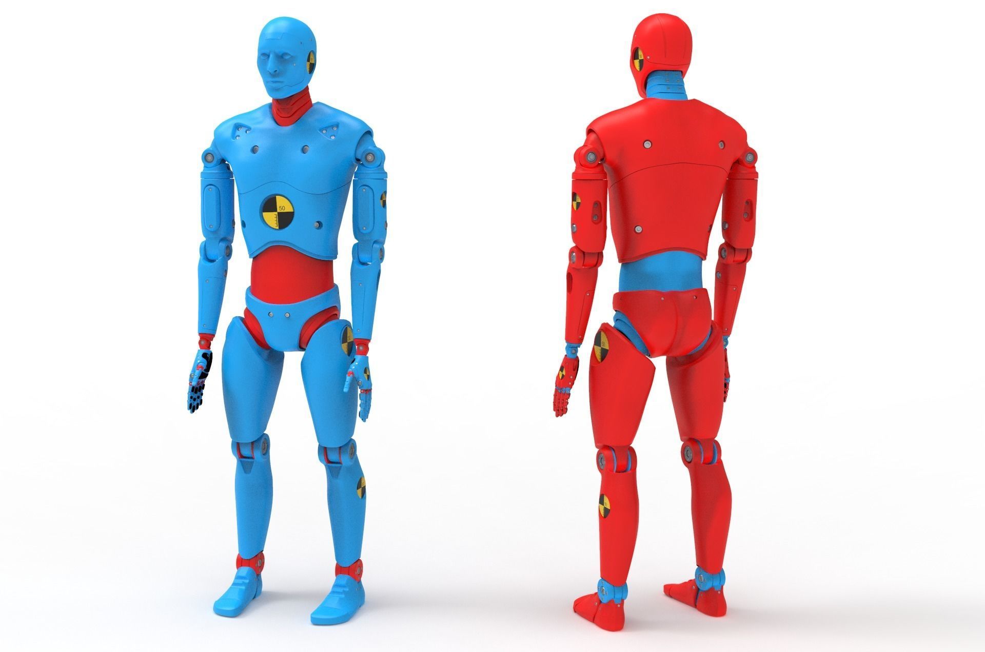 Crash Test Dummy Robot Android 2022 vs hand 3D model_18