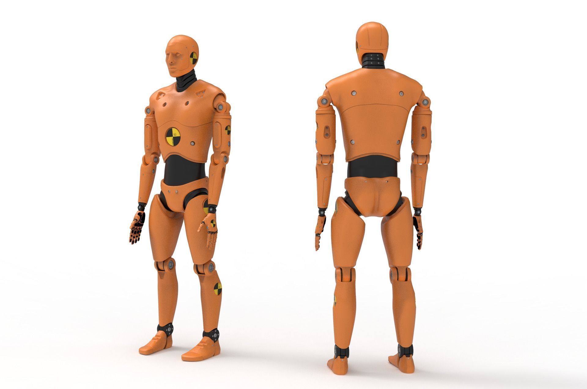 Crash Test Dummy Robot Android 2022 vs hand 3D model_11