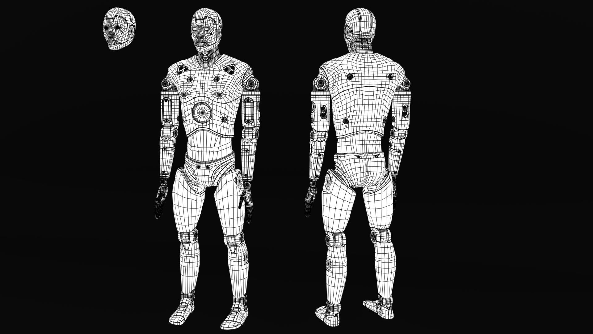 Crash Test Dummy Robot Android 2022 vs hand 3D model_17