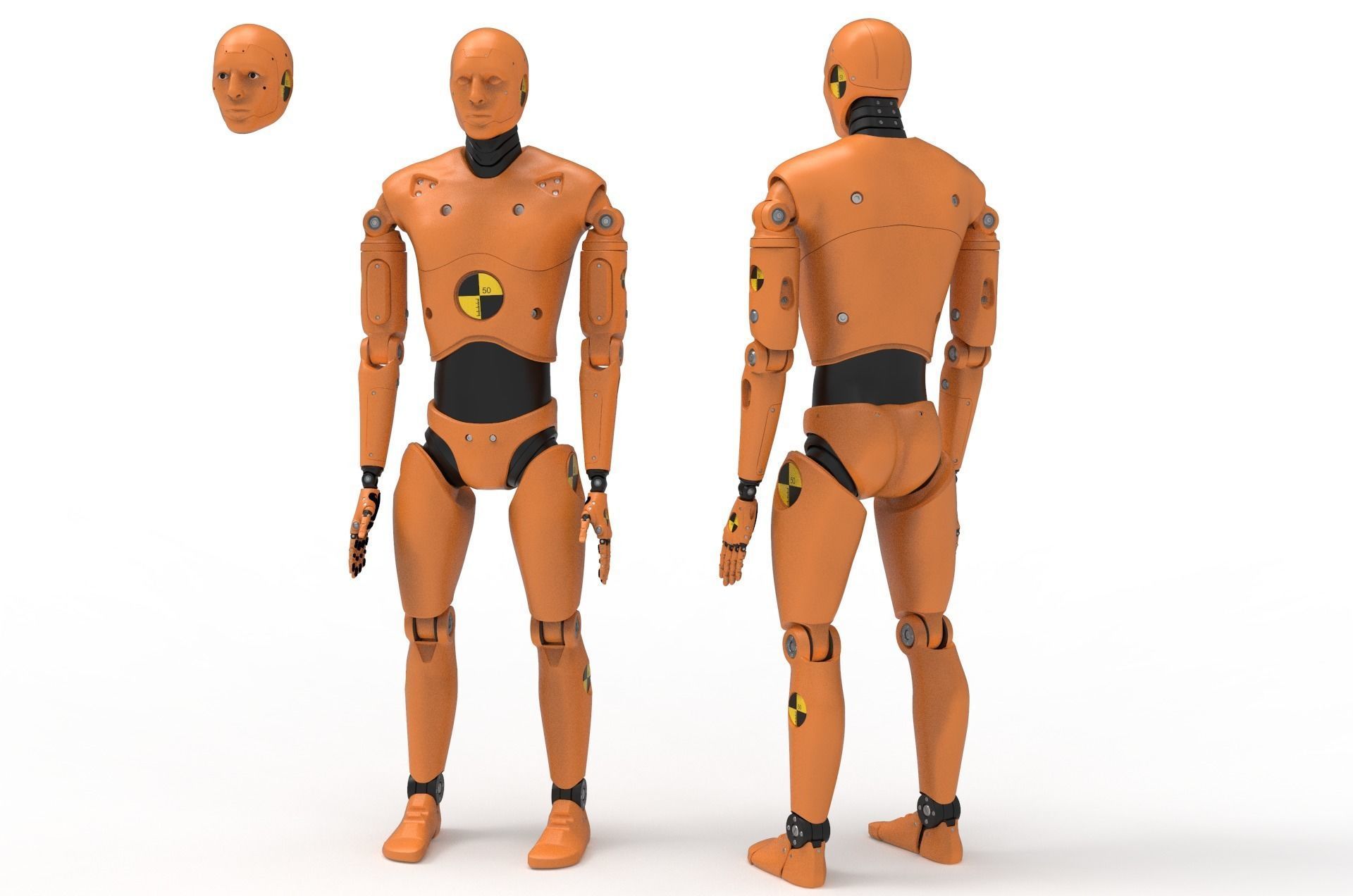 Crash Test Dummy Robot Android 2022 vs hand 3D model_10