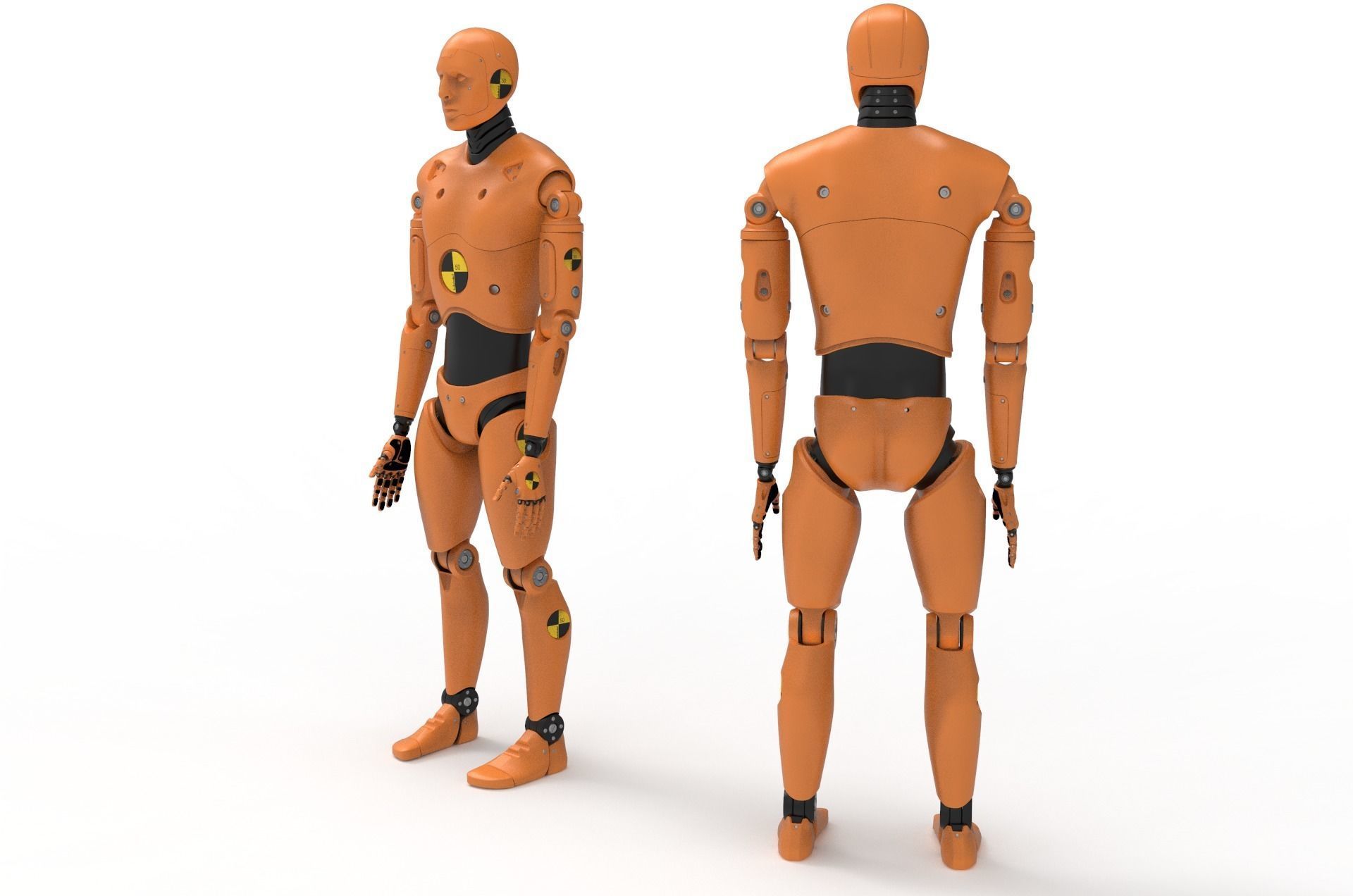 Crash Test Dummy Robot Android 2022 vs hand 3D model_2