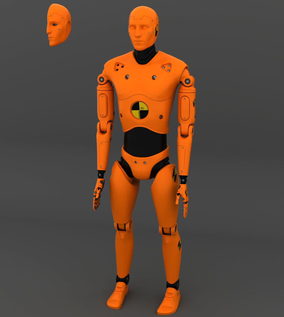 Crash Test Dummy Robot Android 2022 vs hand 3D model_25